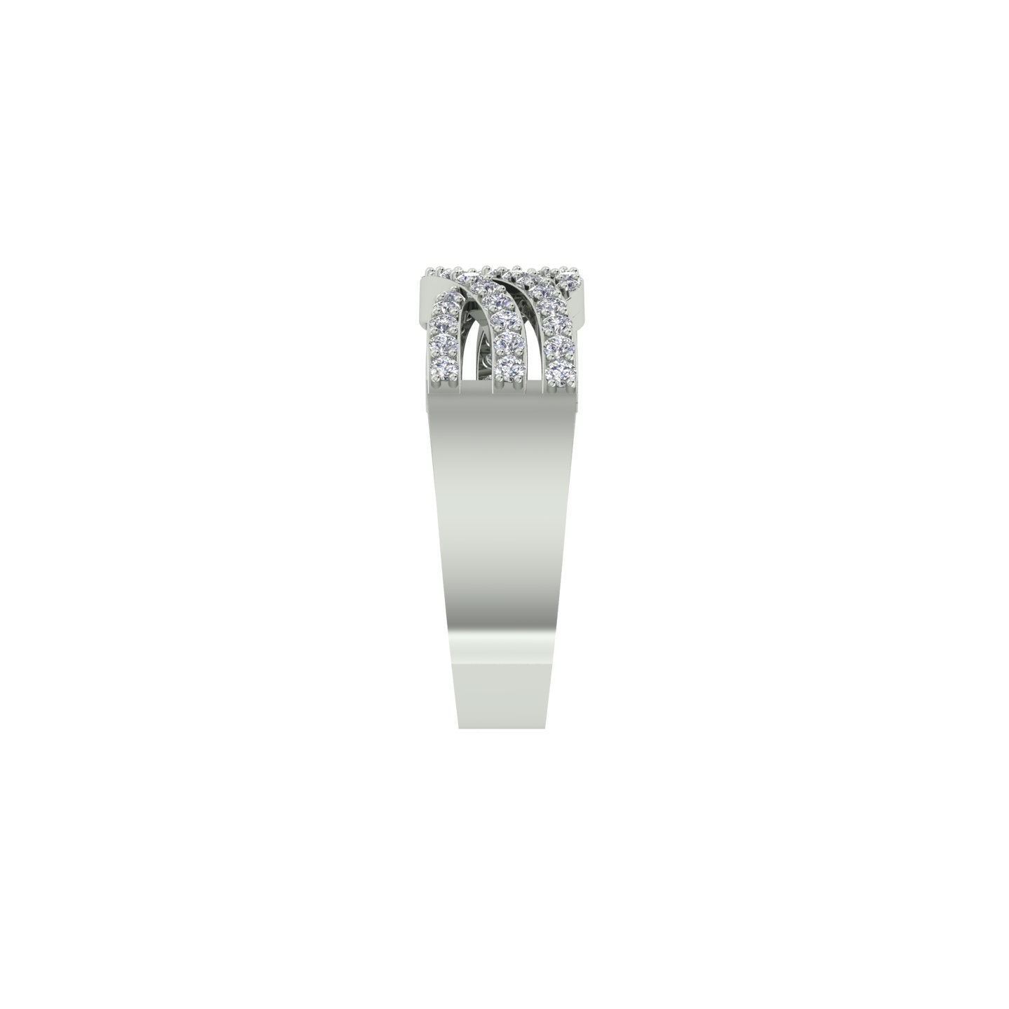 18k White Gold and Round Brilliant Cut Diamond Fancy Ring in size 5.5 and total gold weight of 3.66g