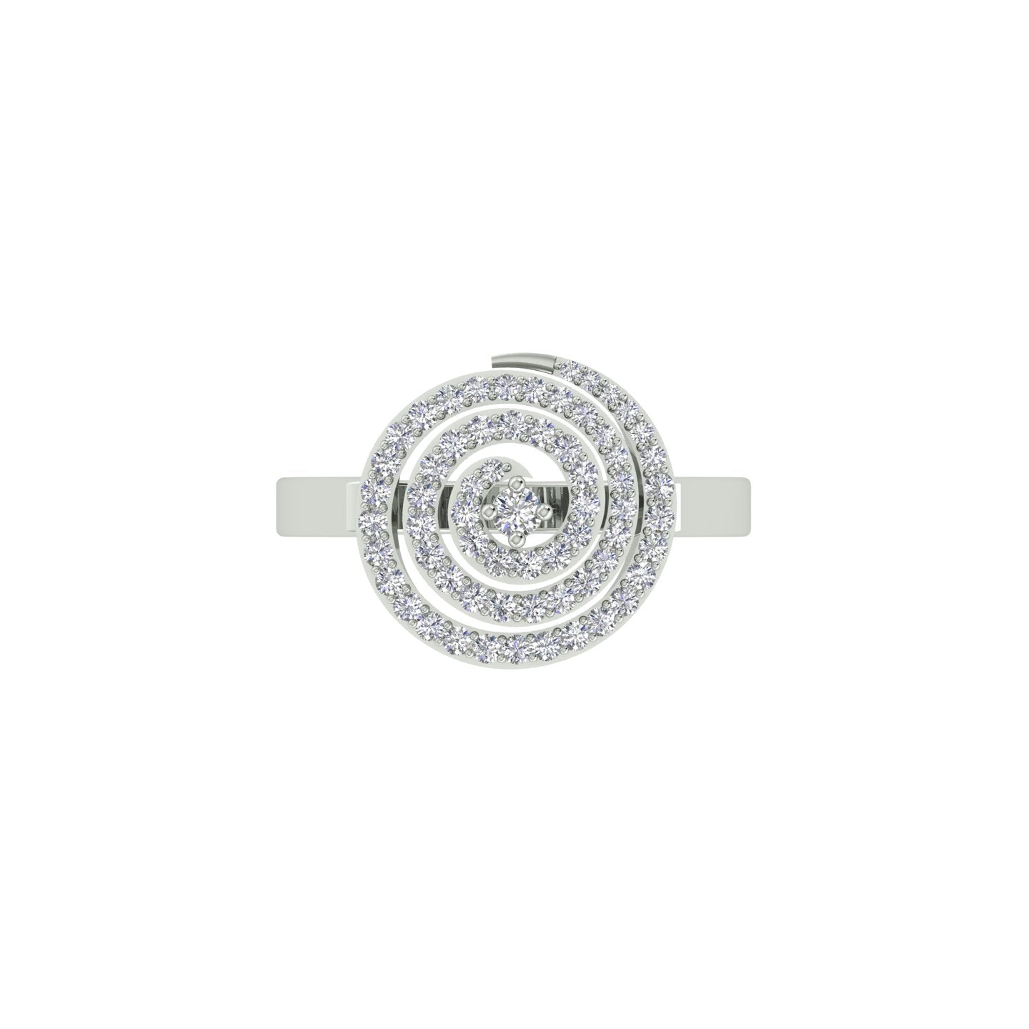 18k White Gold and Diamond Fancy Ring in size 5.5 and total gold weight of 3.75g