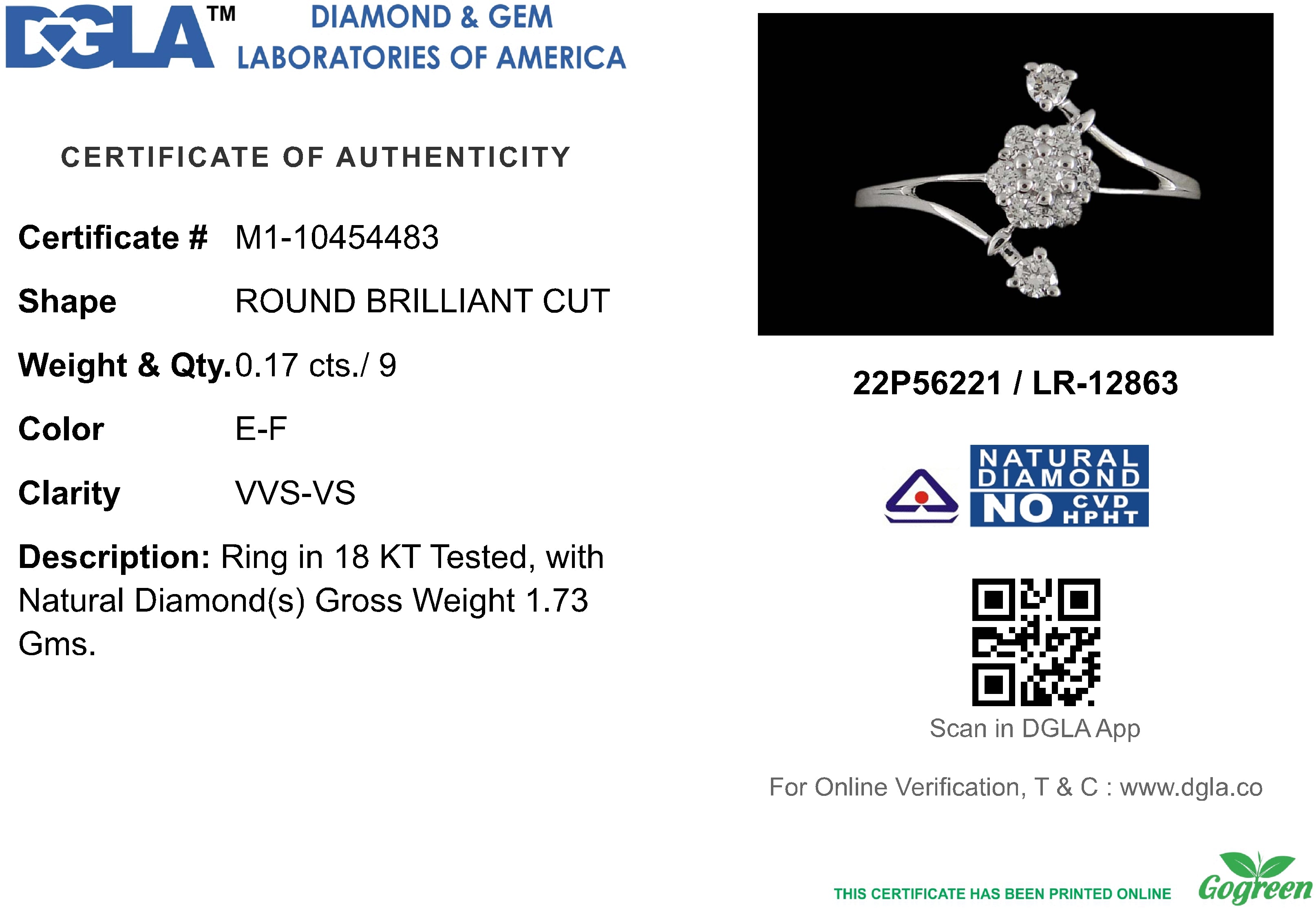 18k White Gold and Diamond Fancy Ring in size 5.5 and total gold weight of 1.73g