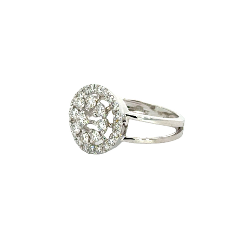 18k White Gold and Diamond Fancy Ring in size 5.5 and total gold weight of 3.69g