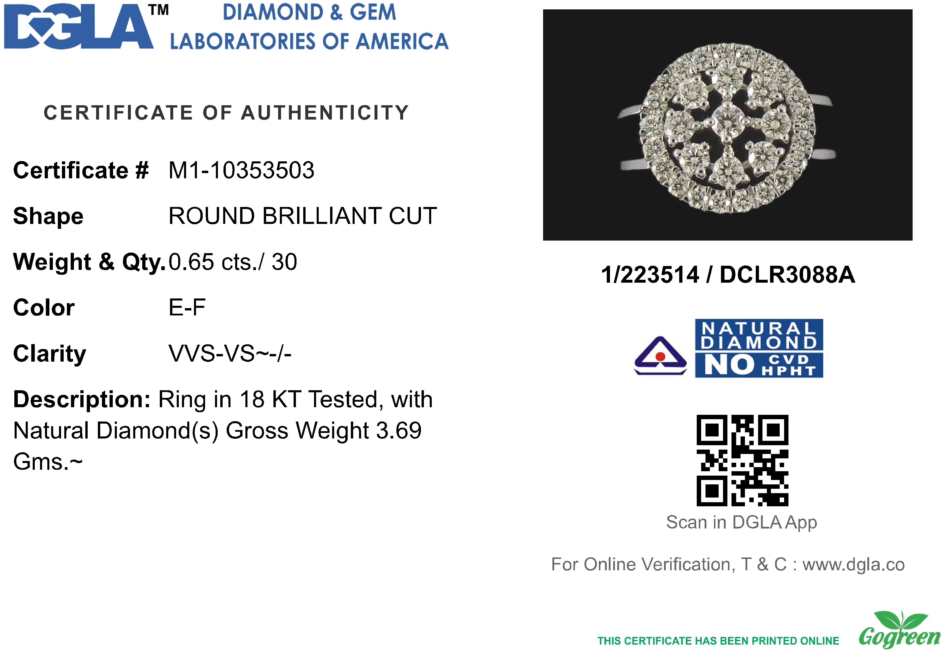 18k White Gold and Diamond Fancy Ring in size 5.5 and total gold weight of 3.69g