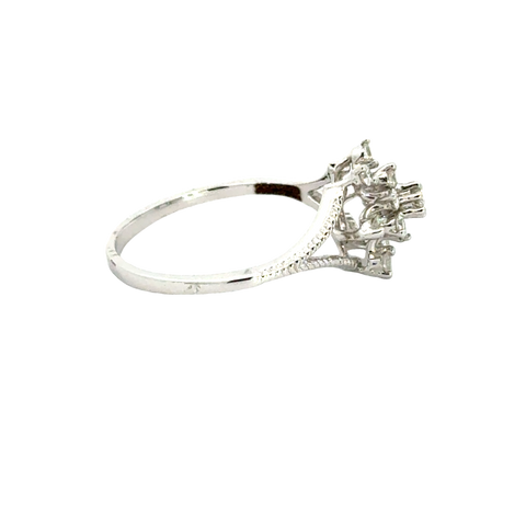 18k White Gold and Diamond Fancy Ring in size 5.5 and total gold weight of 2.23g