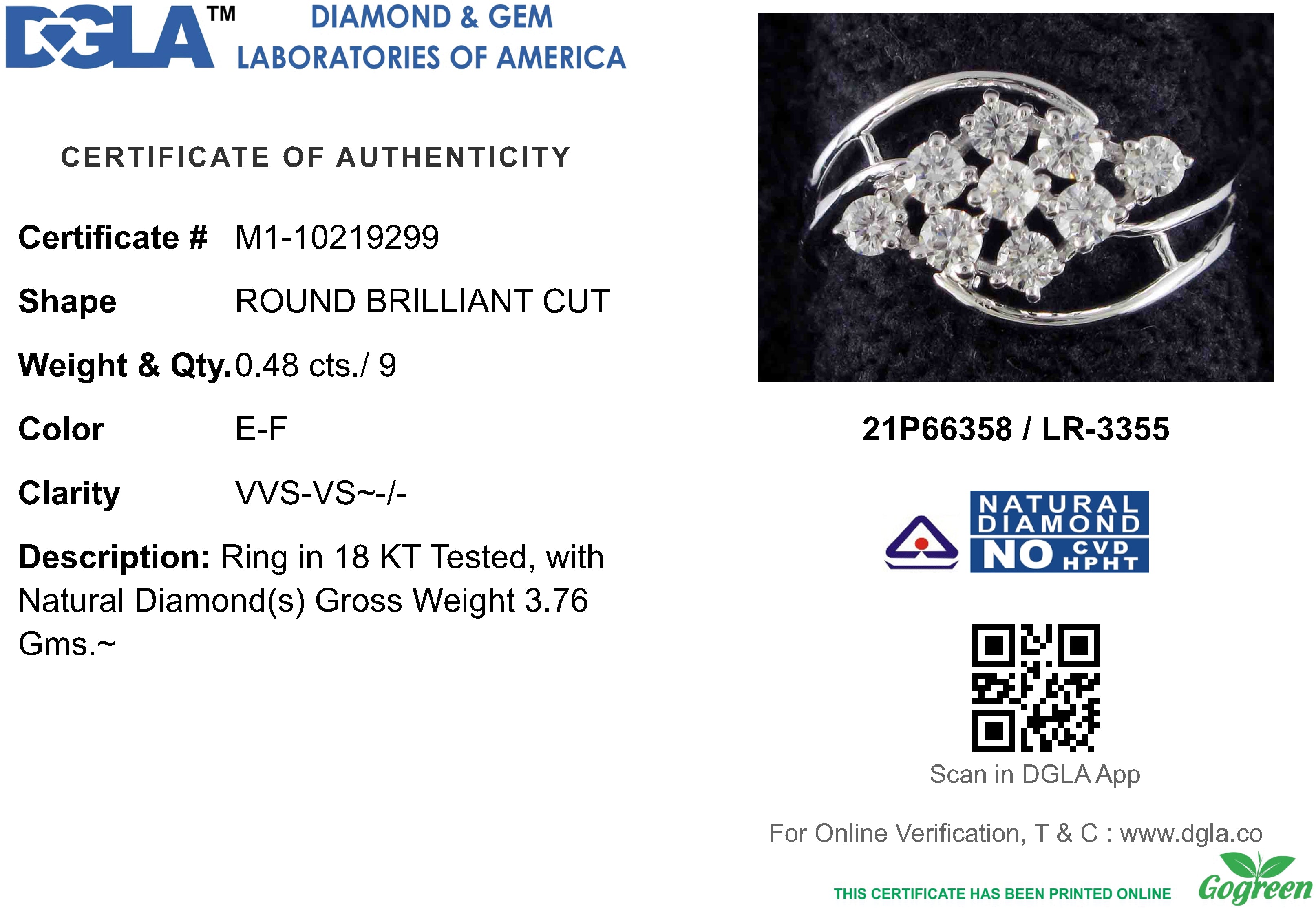 18k White Gold and Diamond Fancy Ring in size 5.5 and total gold weight of 3.76g
