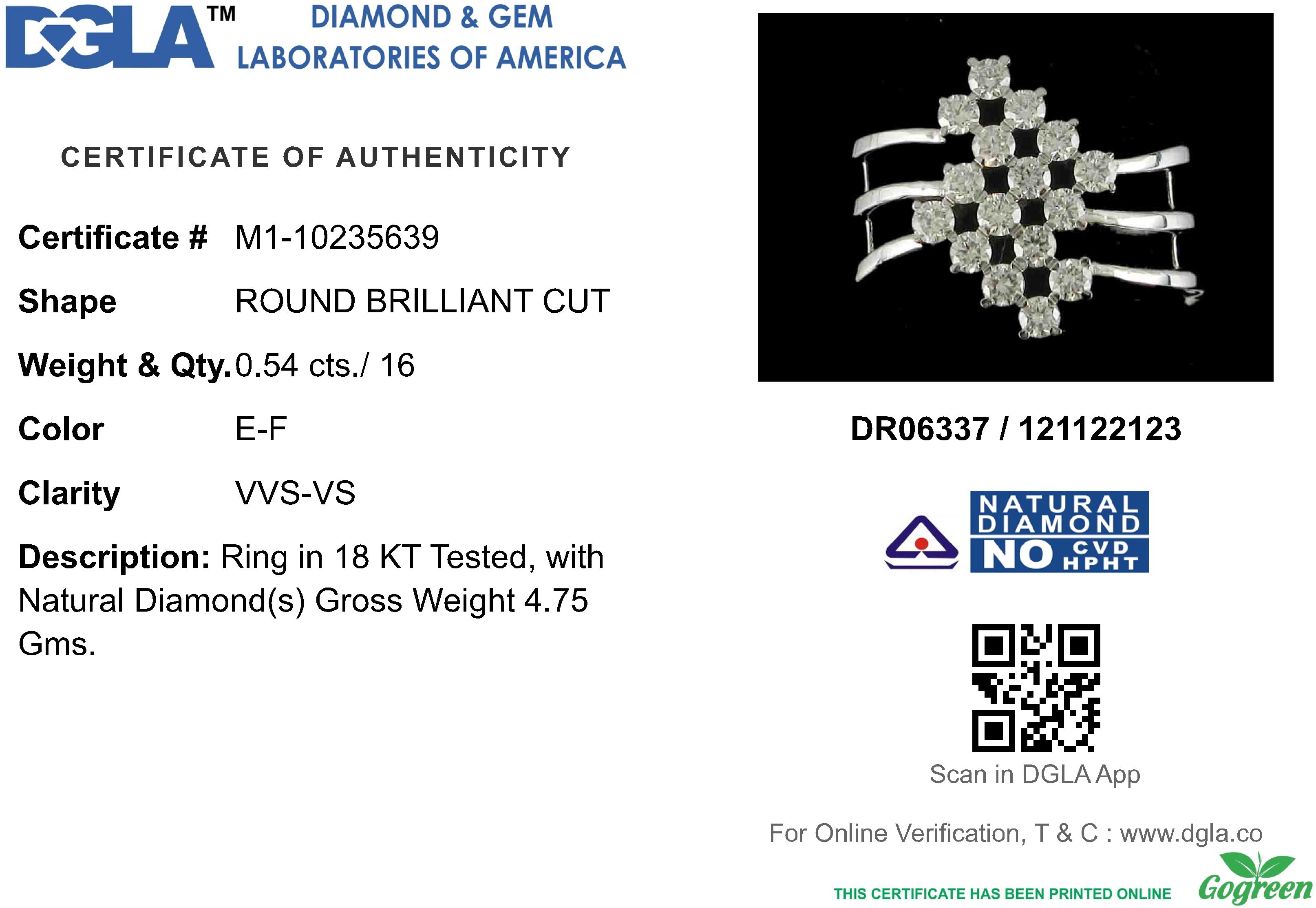 18k White Gold and Diamond Fancy Ring in size 5 and total gold weight of 4.75g