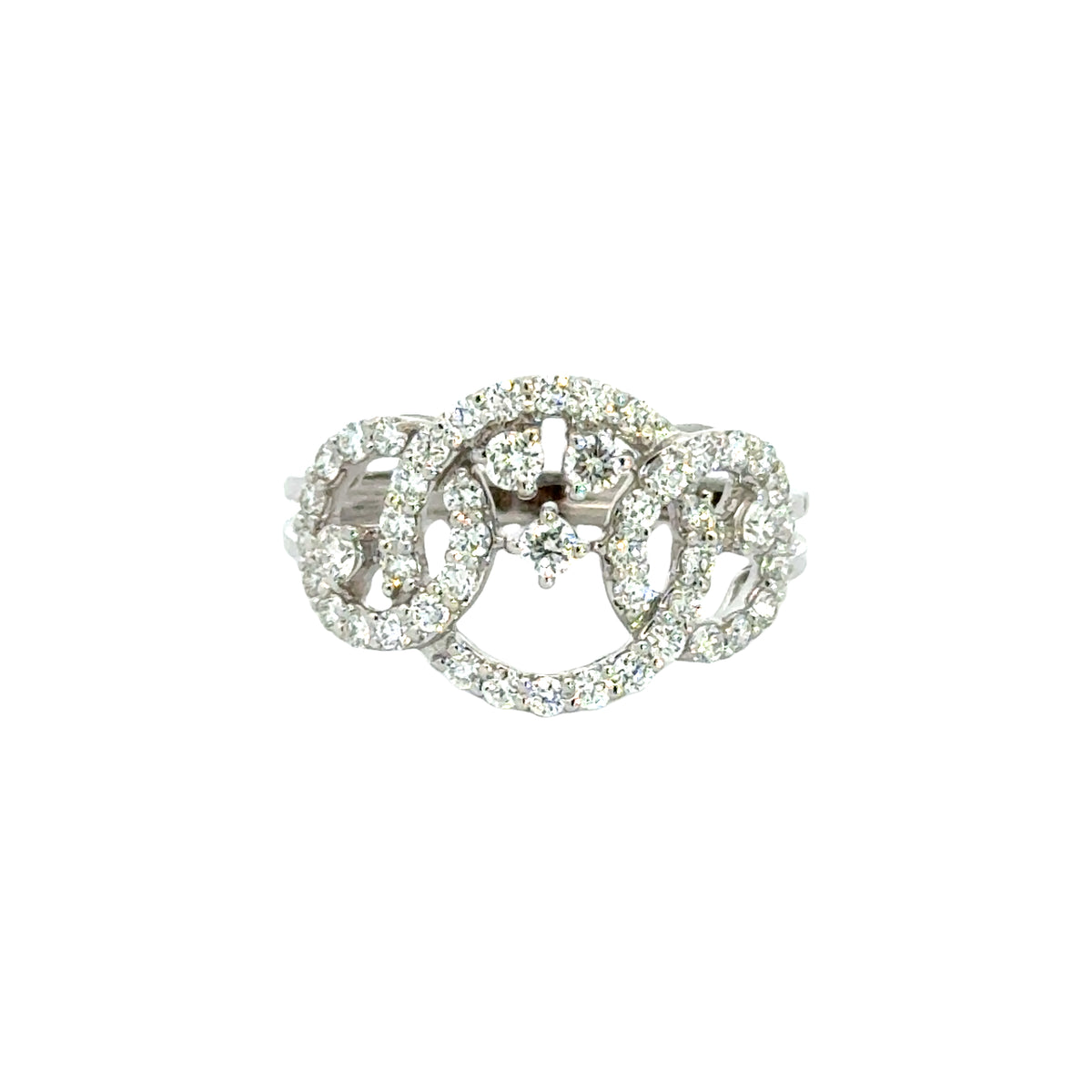 18k White Gold and Diamond Fancy Ring in size 5.5 and total gold weight of 2.95g
