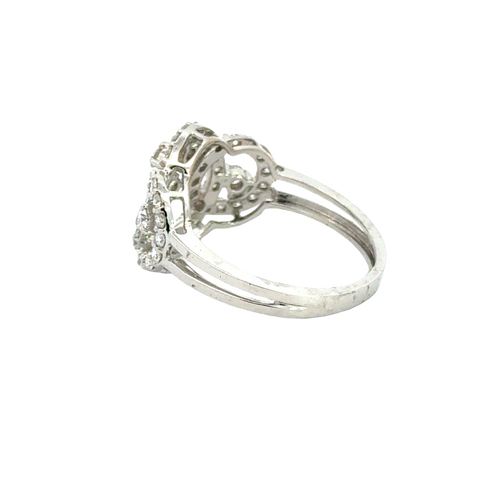 18k White Gold and Diamond Fancy Ring in size 5.5 and total gold weight of 2.95g