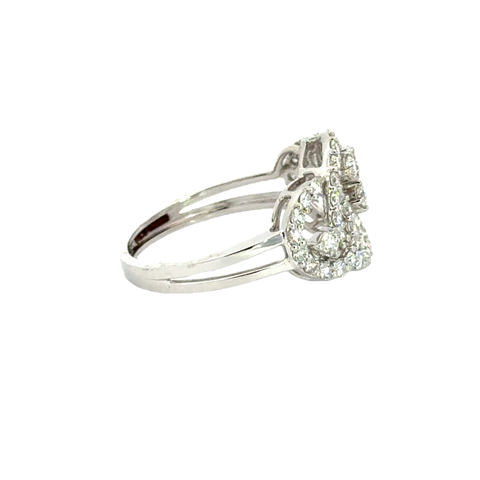 18k White Gold and Diamond Fancy Ring in size 5.5 and total gold weight of 2.95g