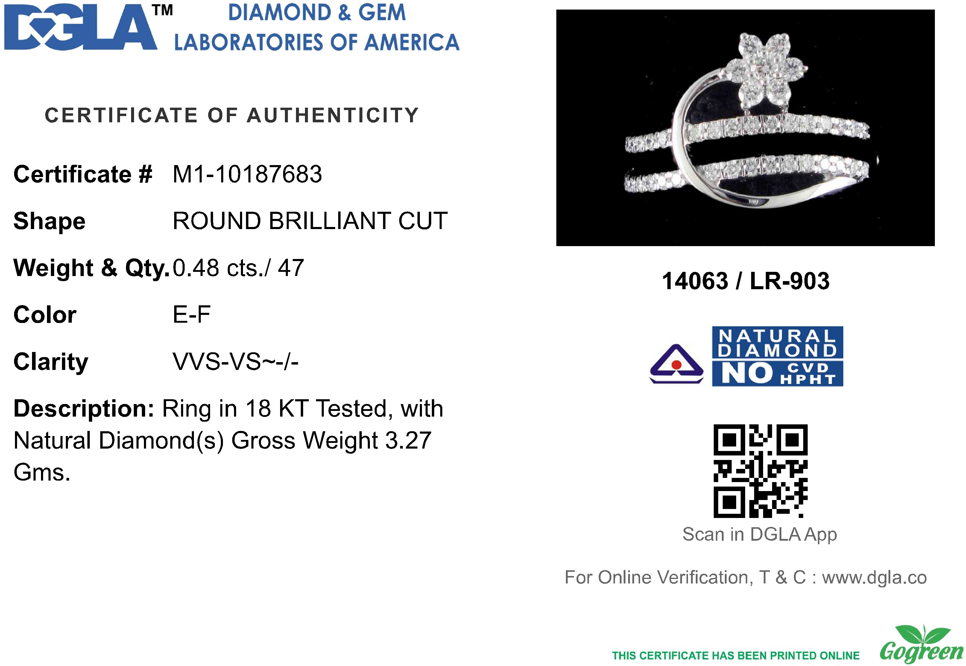 18k White Gold and Diamond Fancy Ring in size 5.5 and total gold weight of 3.27g
