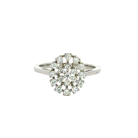 18k White Gold and Diamond Fancy Ring in size 5.5 and total gold weight of 2.81g