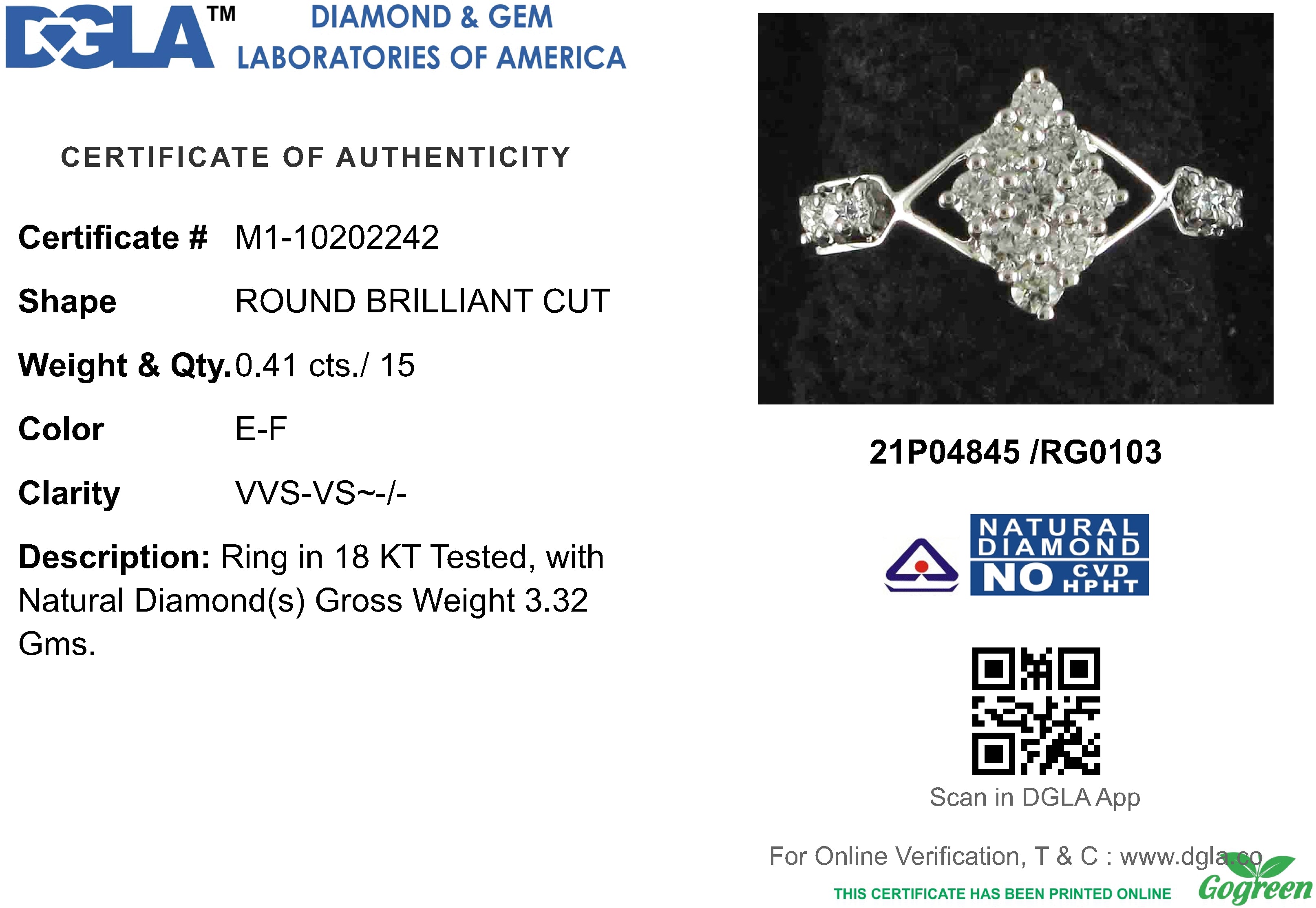 18k White Gold and Diamond Fancy Ring in size 5.5 and total gold weight of 3.32g