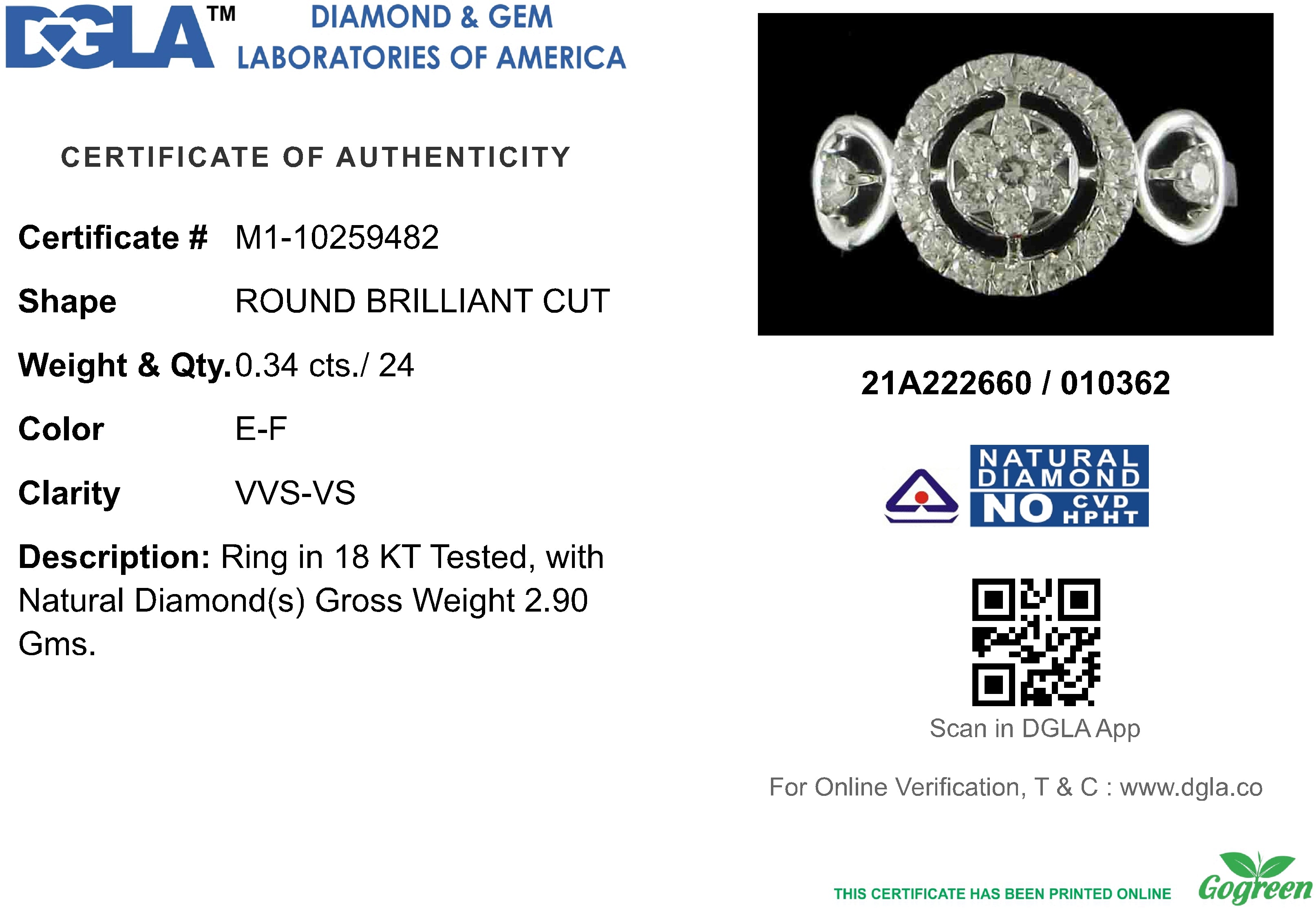 18k White Gold and Diamond Fancy Ring in size 5 and total gold weight of 2.9g