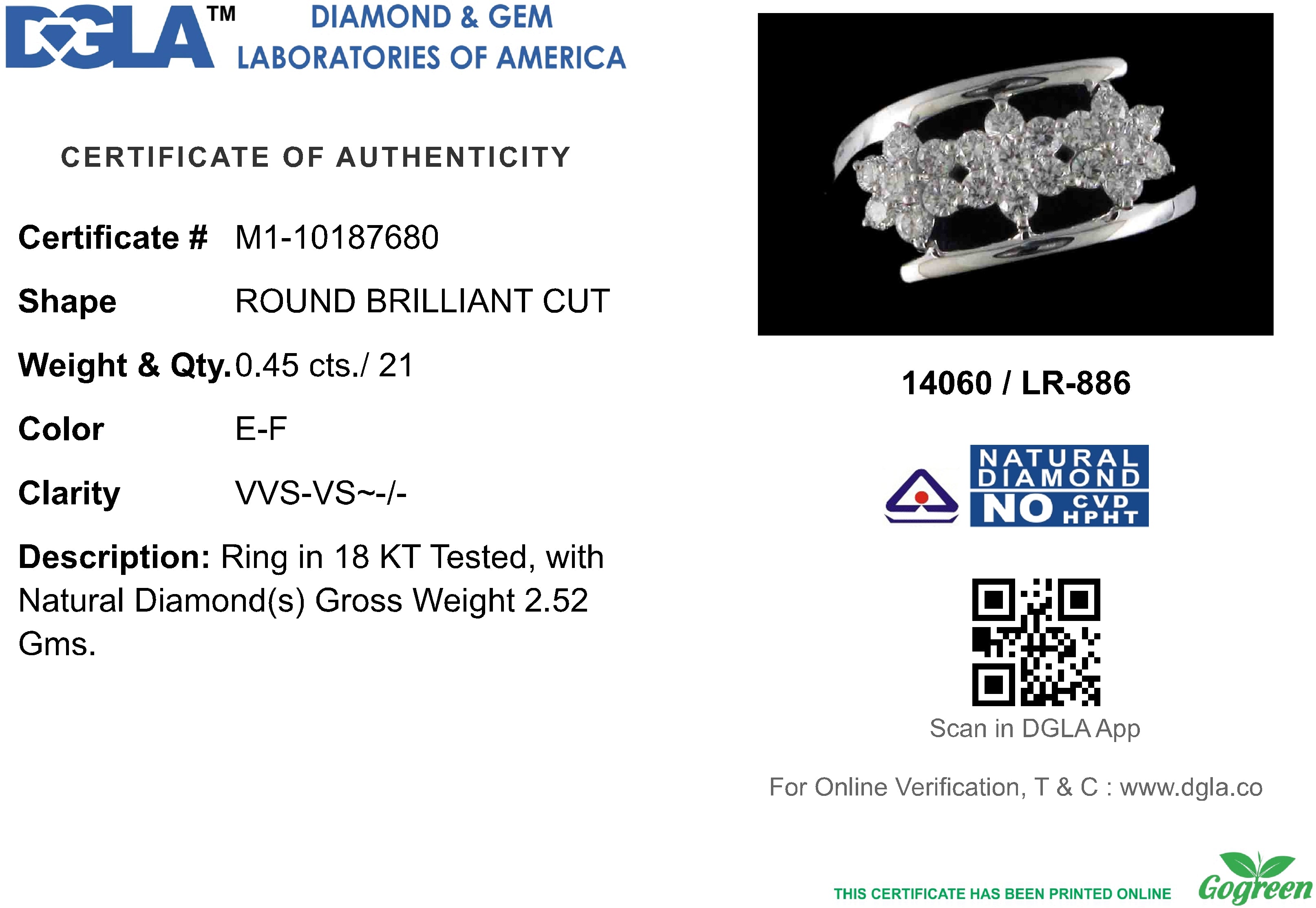 18k White Gold and Diamond Fancy Ring in size 5.5 and total gold weight of 2.52g