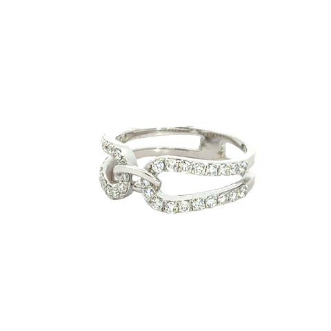 18k White Gold and Diamond Fancy Ring in size 5 and total gold weight of 3.17g