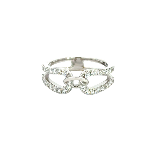 18k White Gold and Diamond Fancy Ring in size 5 and total gold weight of 3.17g