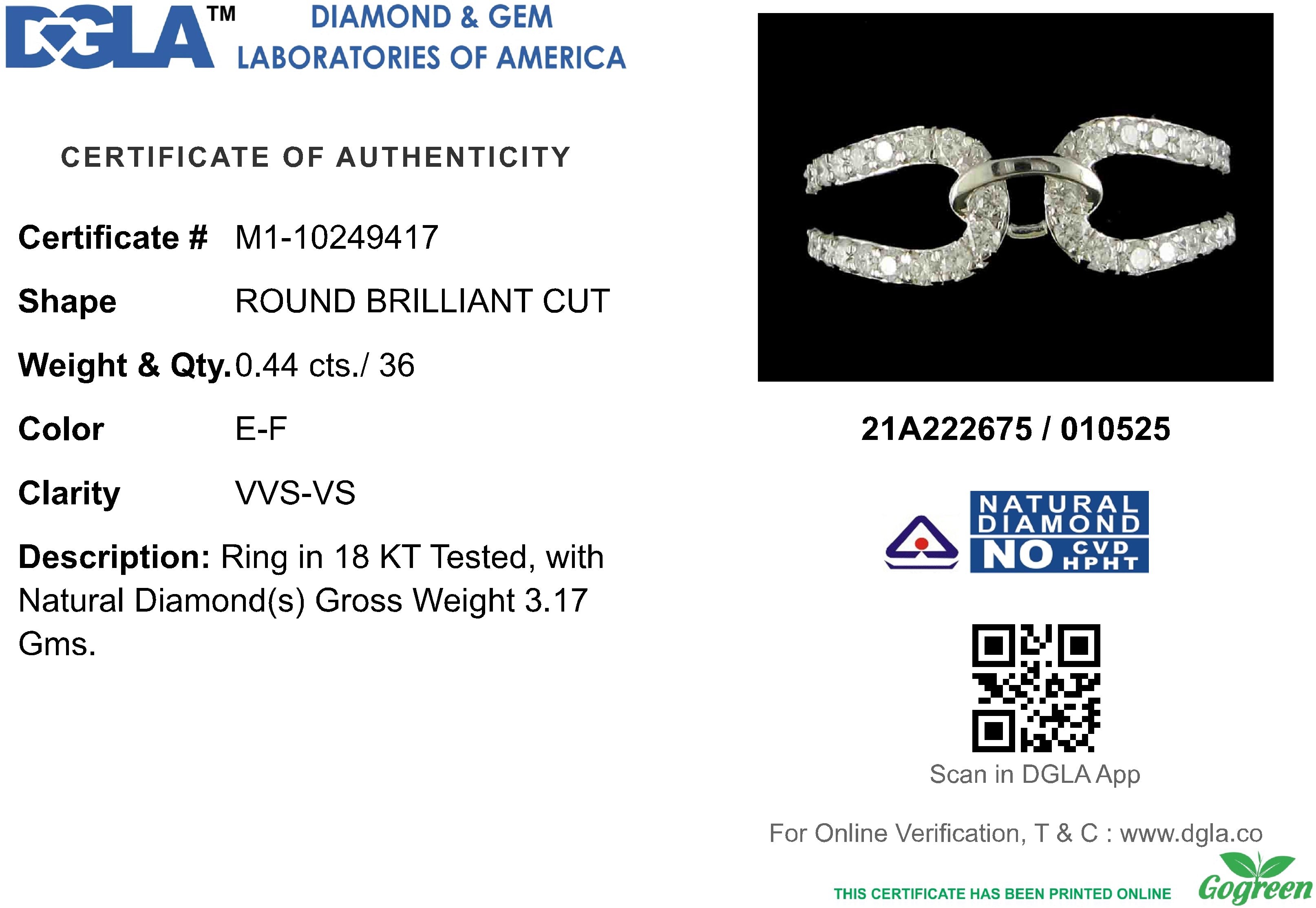 18k White Gold and Diamond Fancy Ring in size 5 and total gold weight of 3.17g