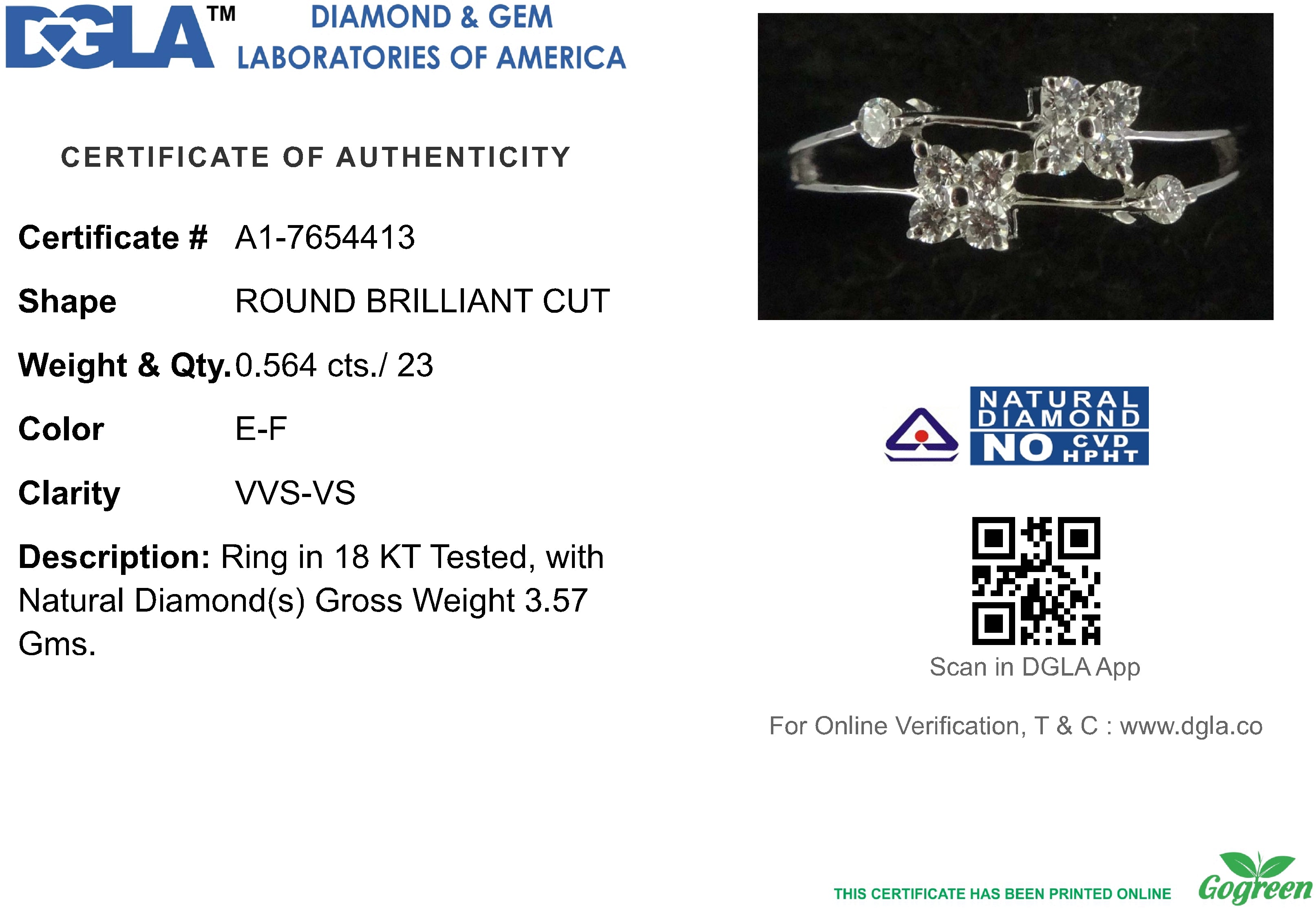 18k White Gold and Diamond Fancy Ring in size 5.5 and total gold weight of 3.57g