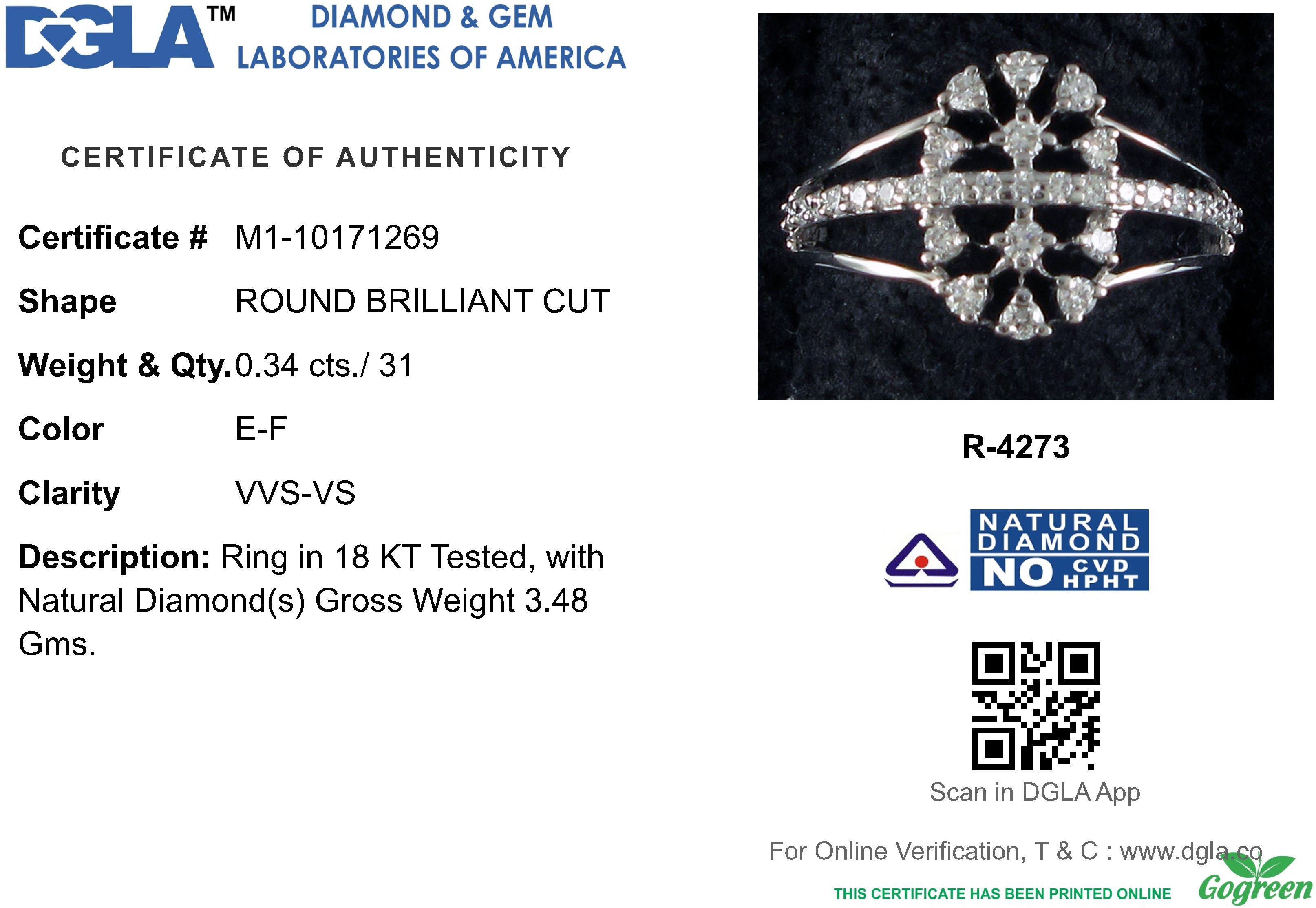 18k White Gold and Diamond Fancy Ring in size 5.5 and total gold weight of 3.48g
