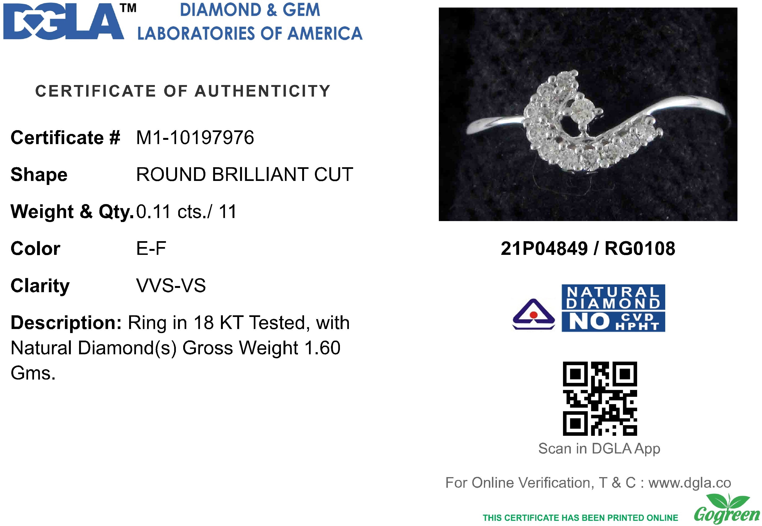 18k White Gold and Diamond Fancy Ring in size 5 and total gold weight of 1.6g