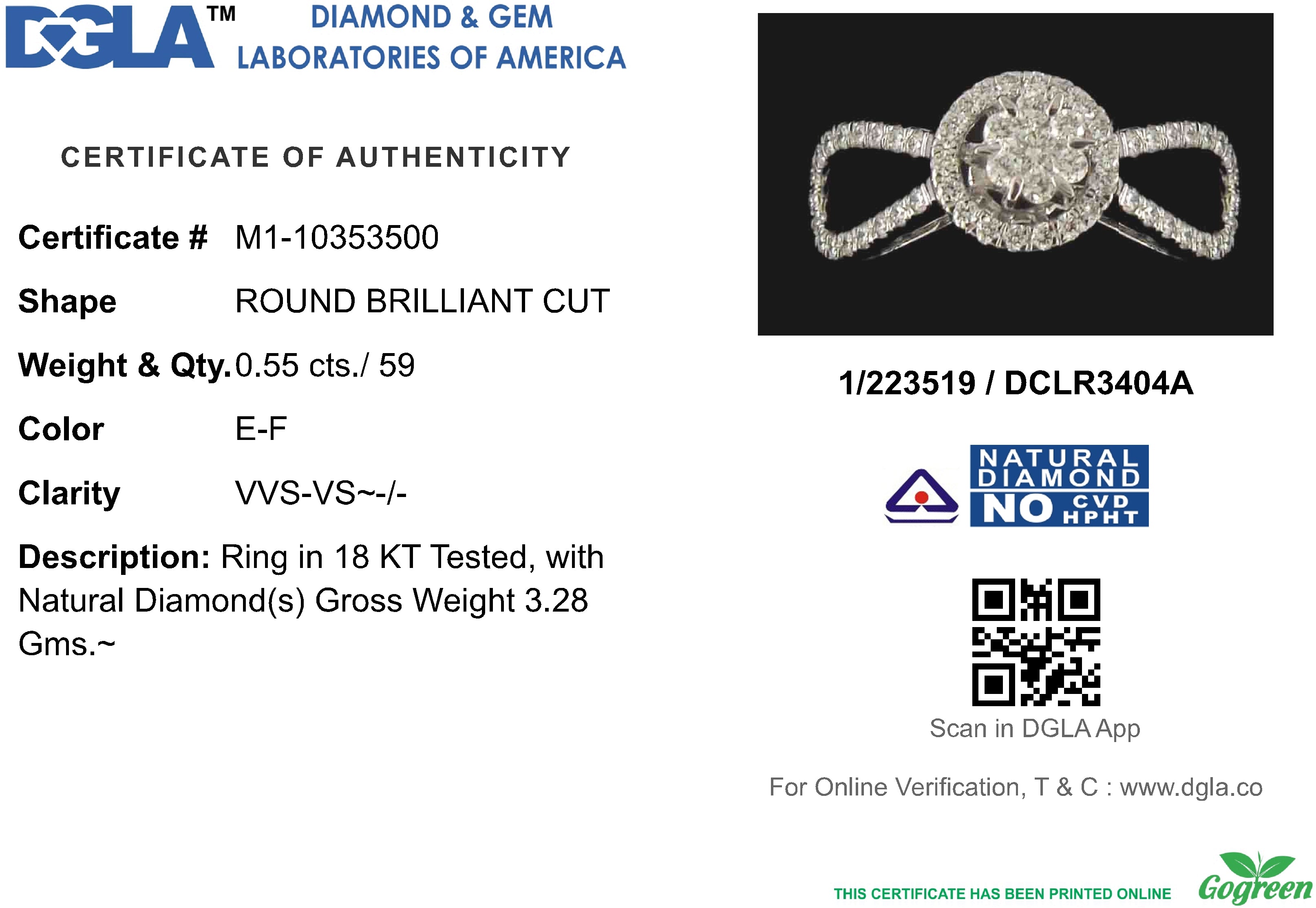 18k White Gold and Diamond Fancy Ring in size 5.5 and total gold weight of 3.28g