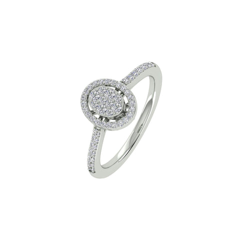 18k White Gold and Diamond Fancy Ring in size 5.5 and total gold weight of 2.38g