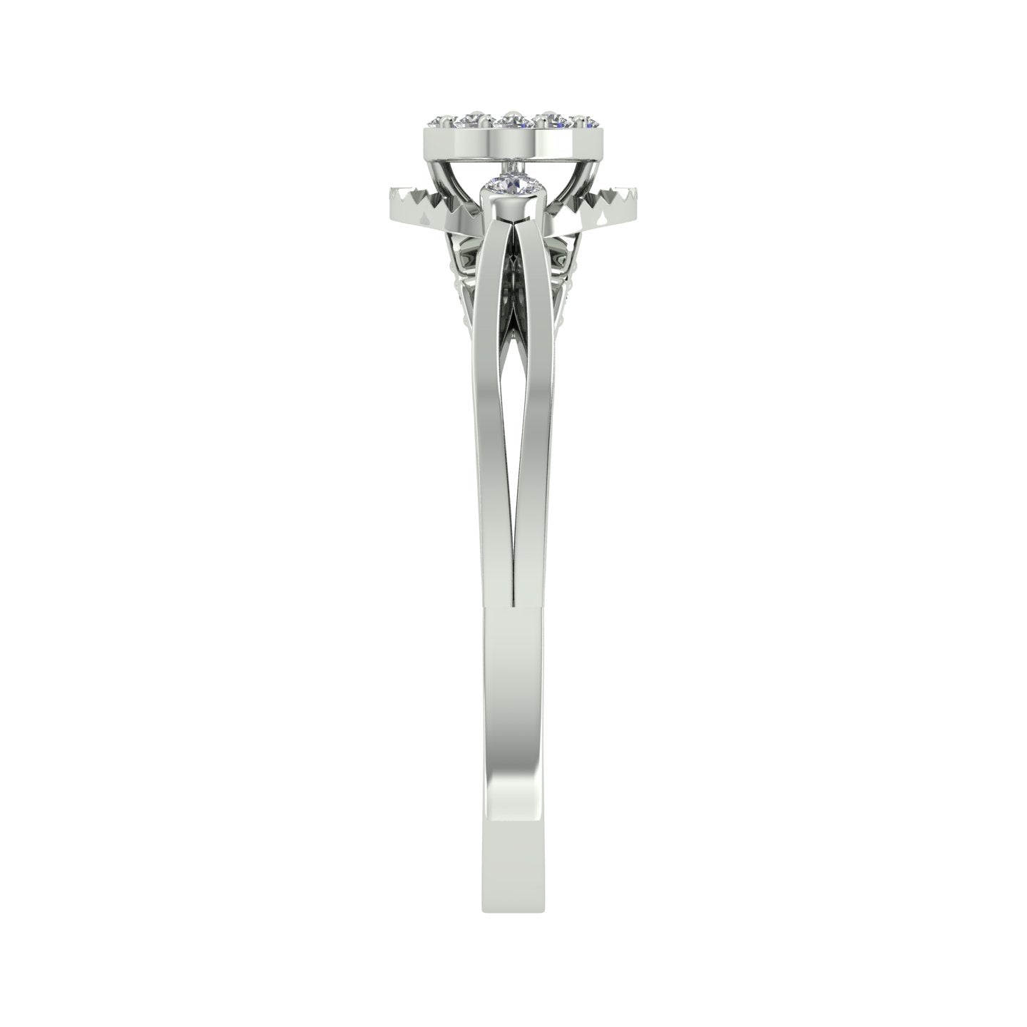 18k White Gold and Diamond Fancy Ring in size 5.5 and total gold weight of 3.54g