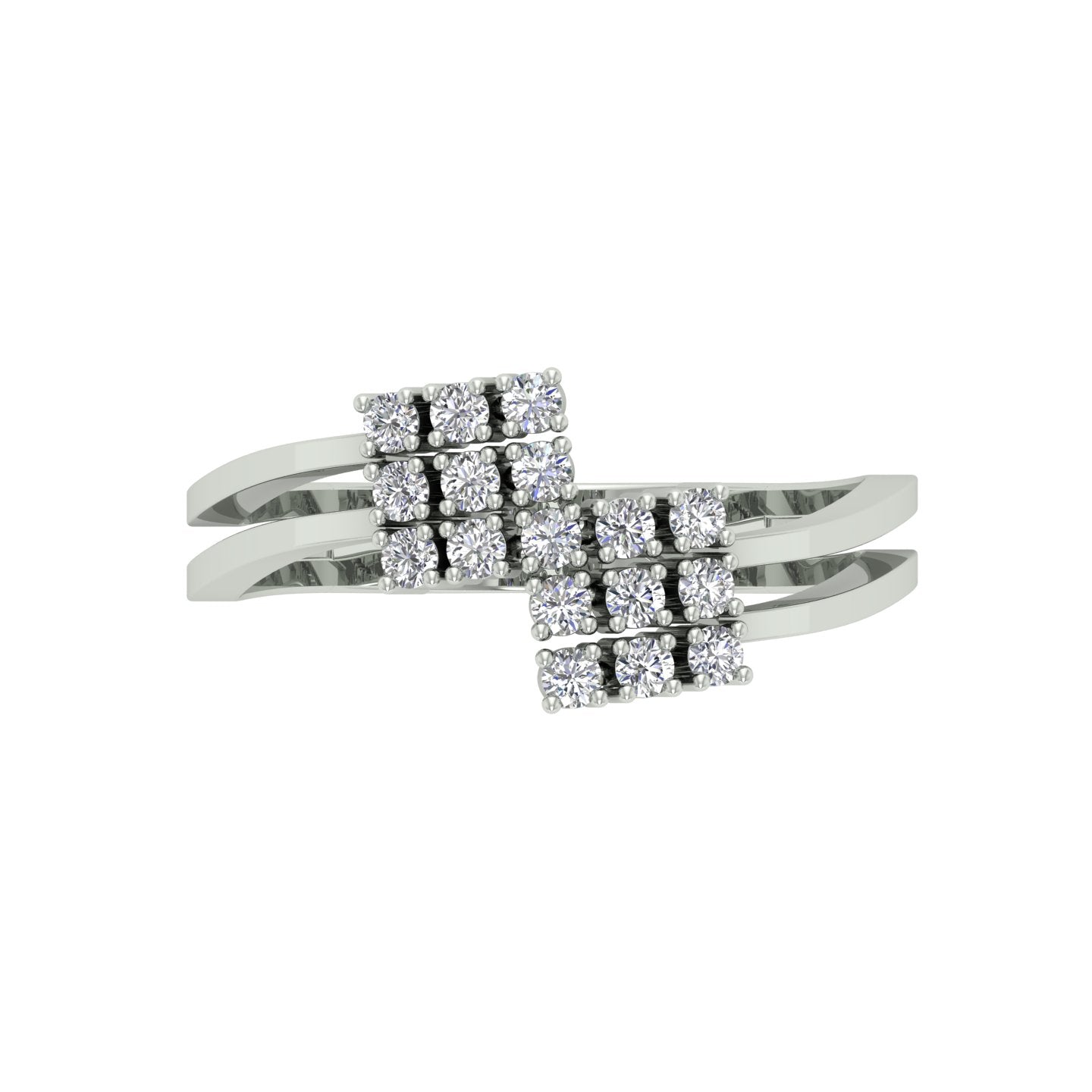 18k White Gold and Diamond Fancy Ring in size 5.5 and total gold weight of 2.51g