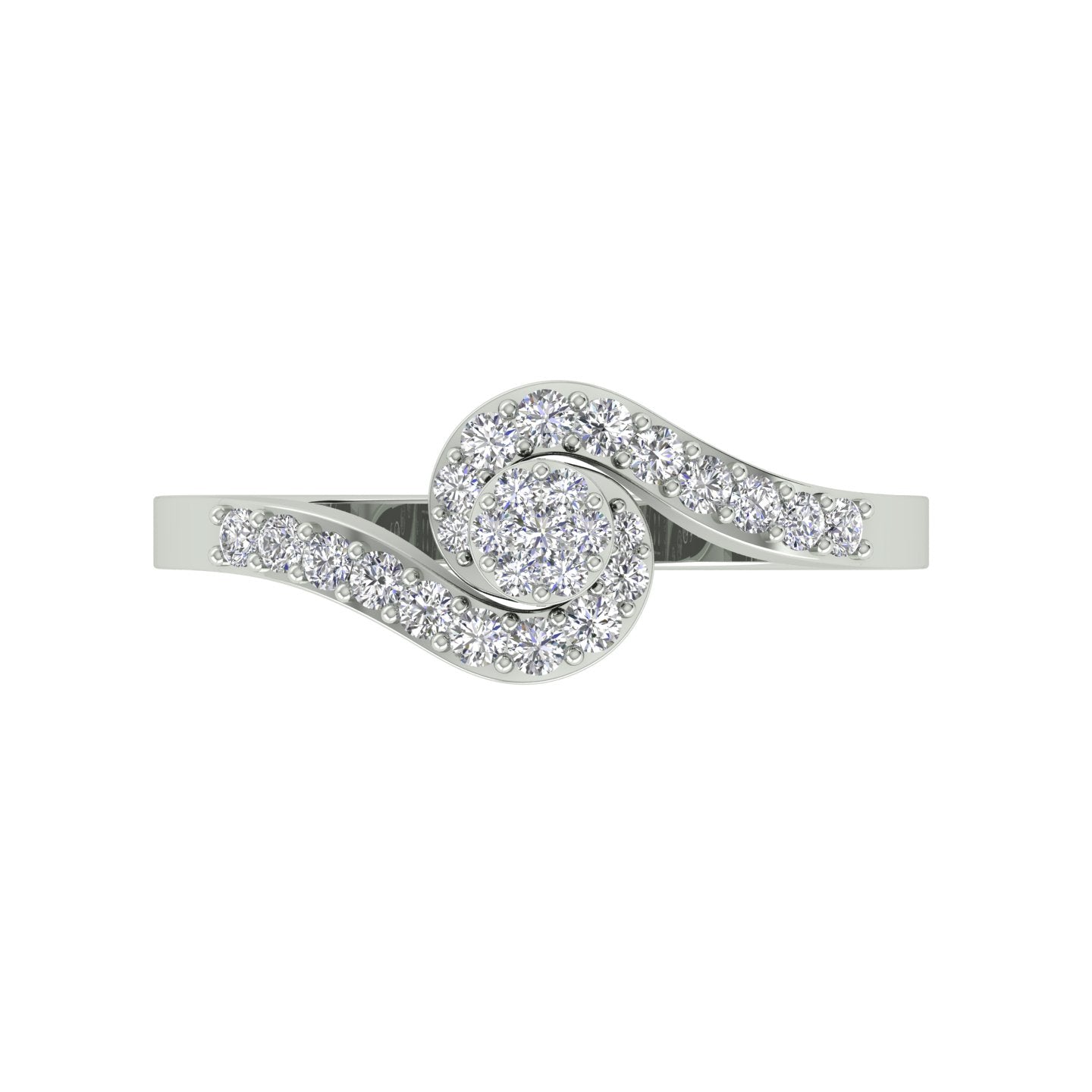 18k White Gold and Diamond Fancy Ring in size 5.5 and total gold weight of 1.95g