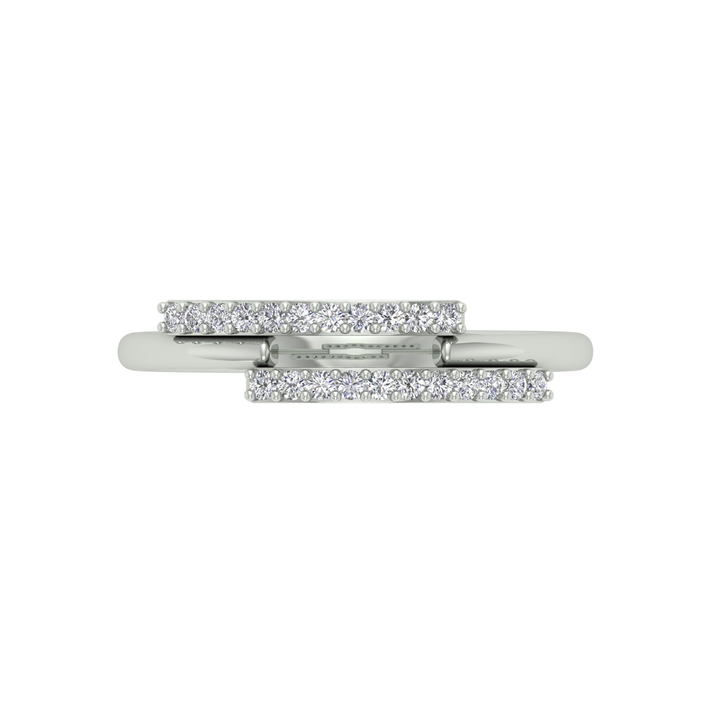 18k White Gold and Diamond Fancy Ring in size 5.5 and total gold weight of 1.52g