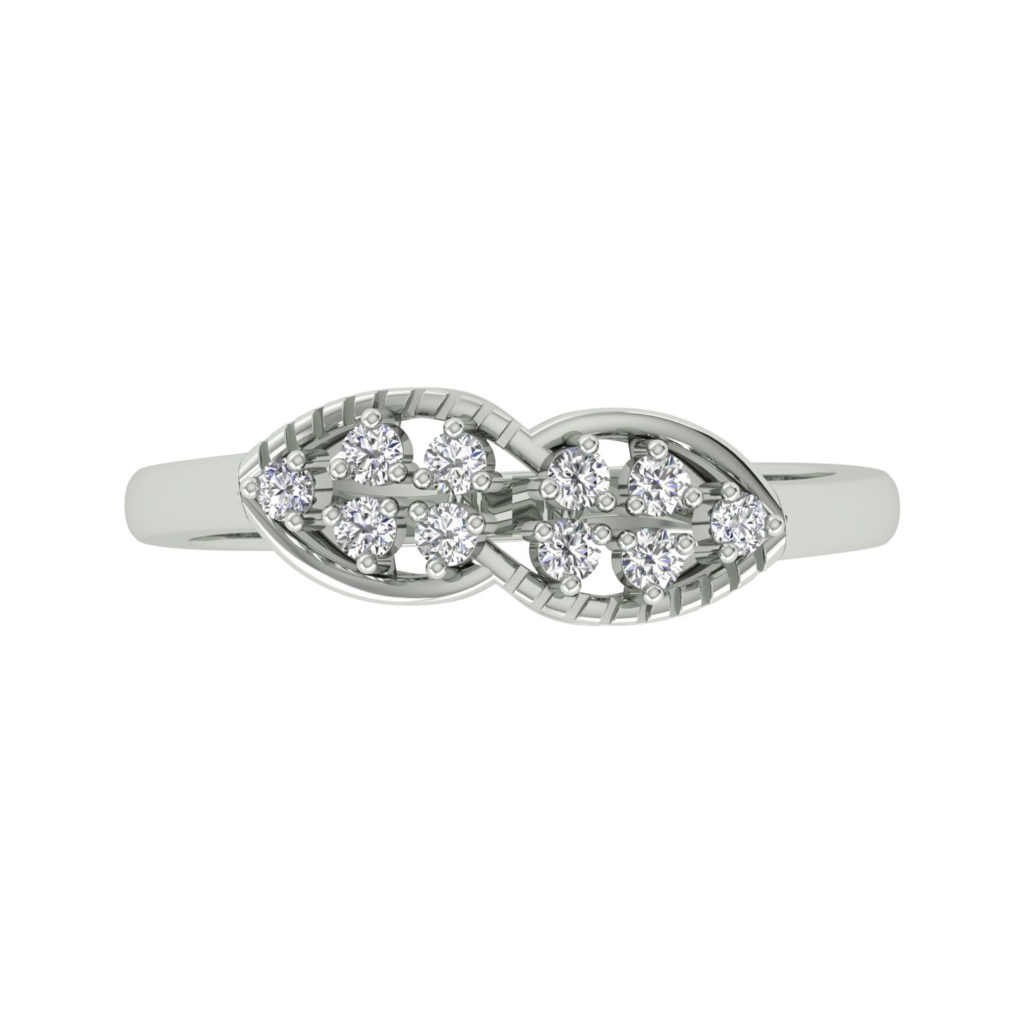 18k White Gold and Diamond Fancy Ring in size 5.5 and total gold weight of 2.2g