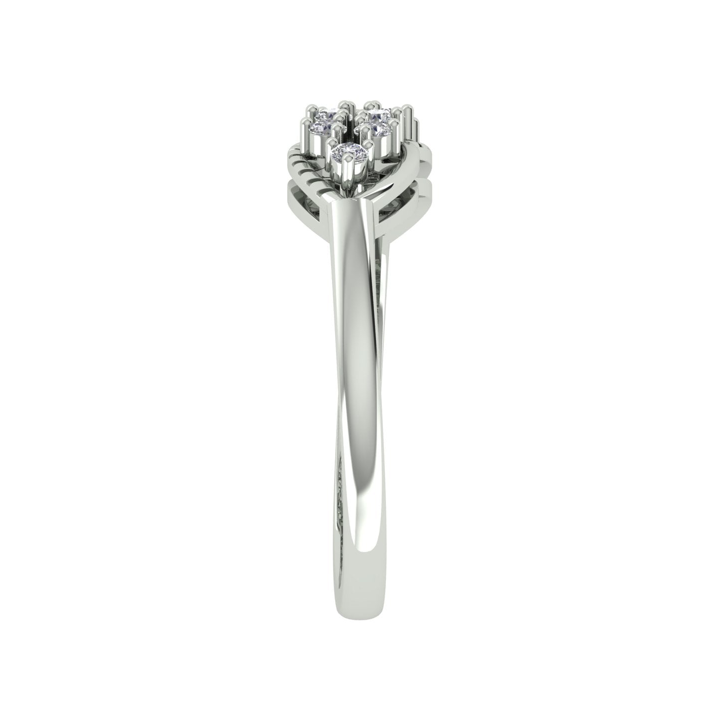 18k White Gold and Diamond Fancy Ring in size 5.5 and total gold weight of 2.2g