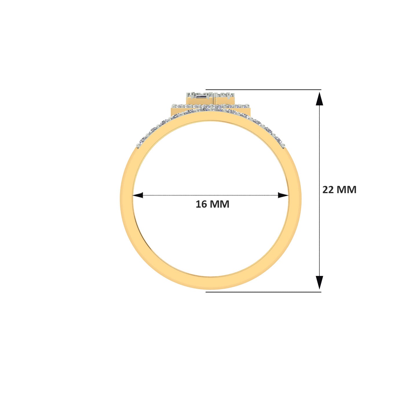 18k Yellow Gold and Round Brilliant Cut Diamond Fancy Ring in size 5.5 and total gold weight of 2.42g