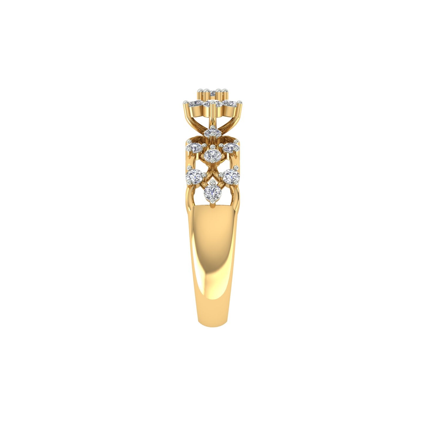 18k Yellow Gold and Diamond Fancy Ring in size 5.5 and total gold weight of 3.23g