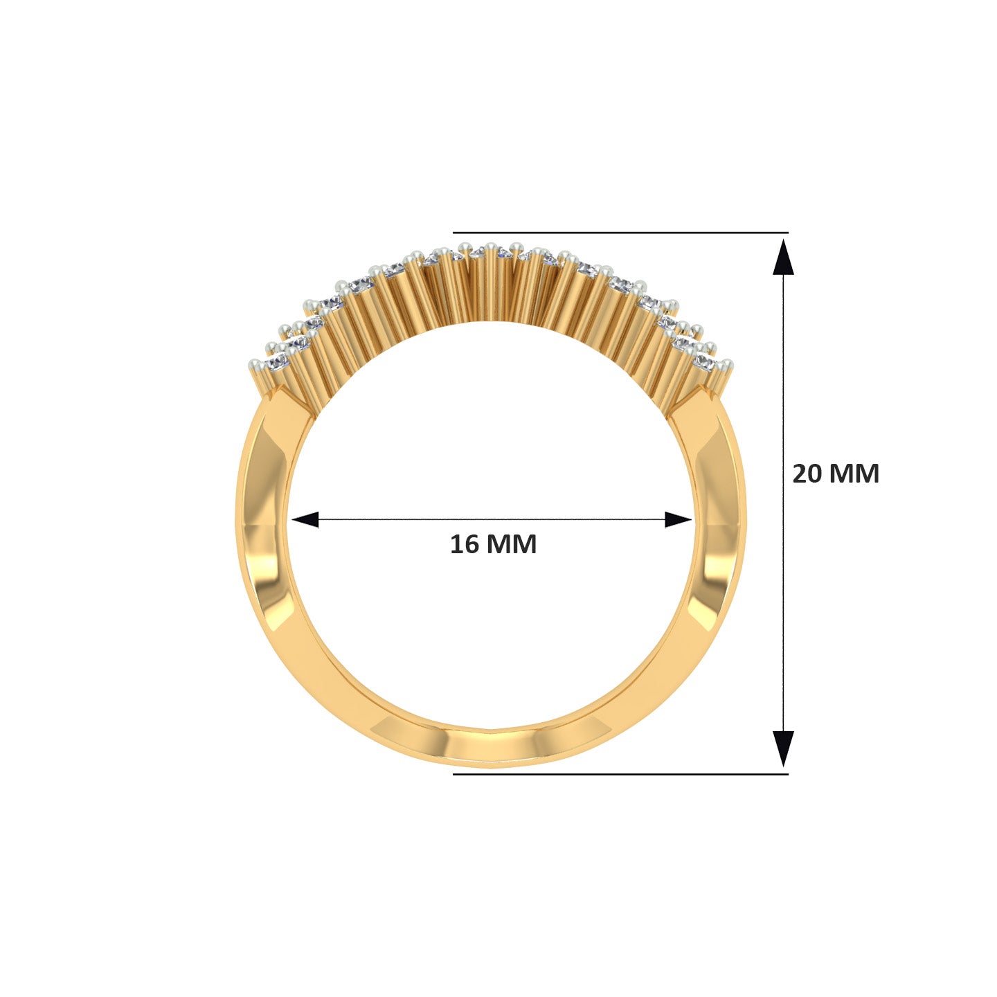 18k Yellow Gold and Diamond Fancy Ring in size 5.5 and total gold weight of 2.83g