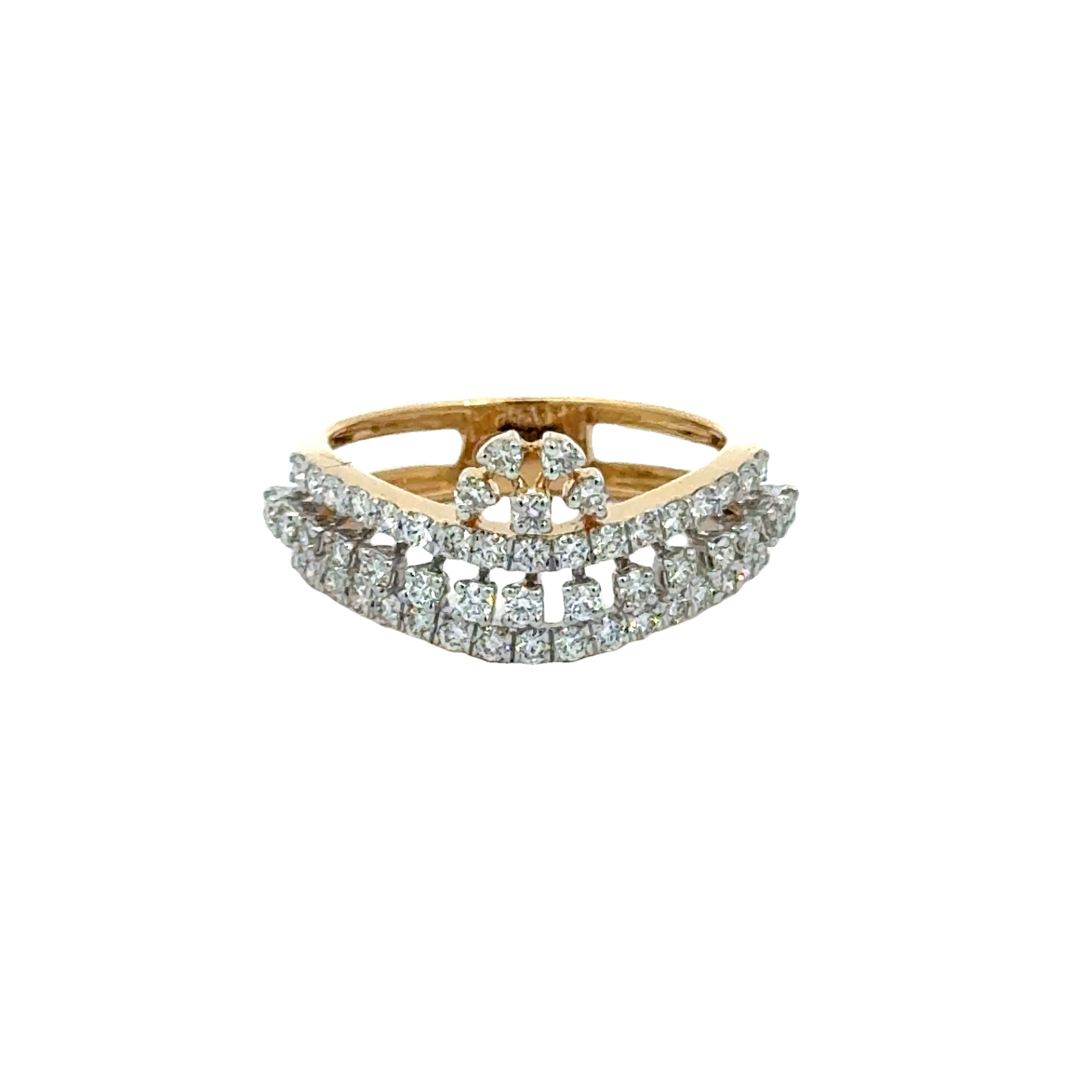 18k Yellow Gold and Diamond Fancy Ring in size 5 and total gold weight of 2.87g