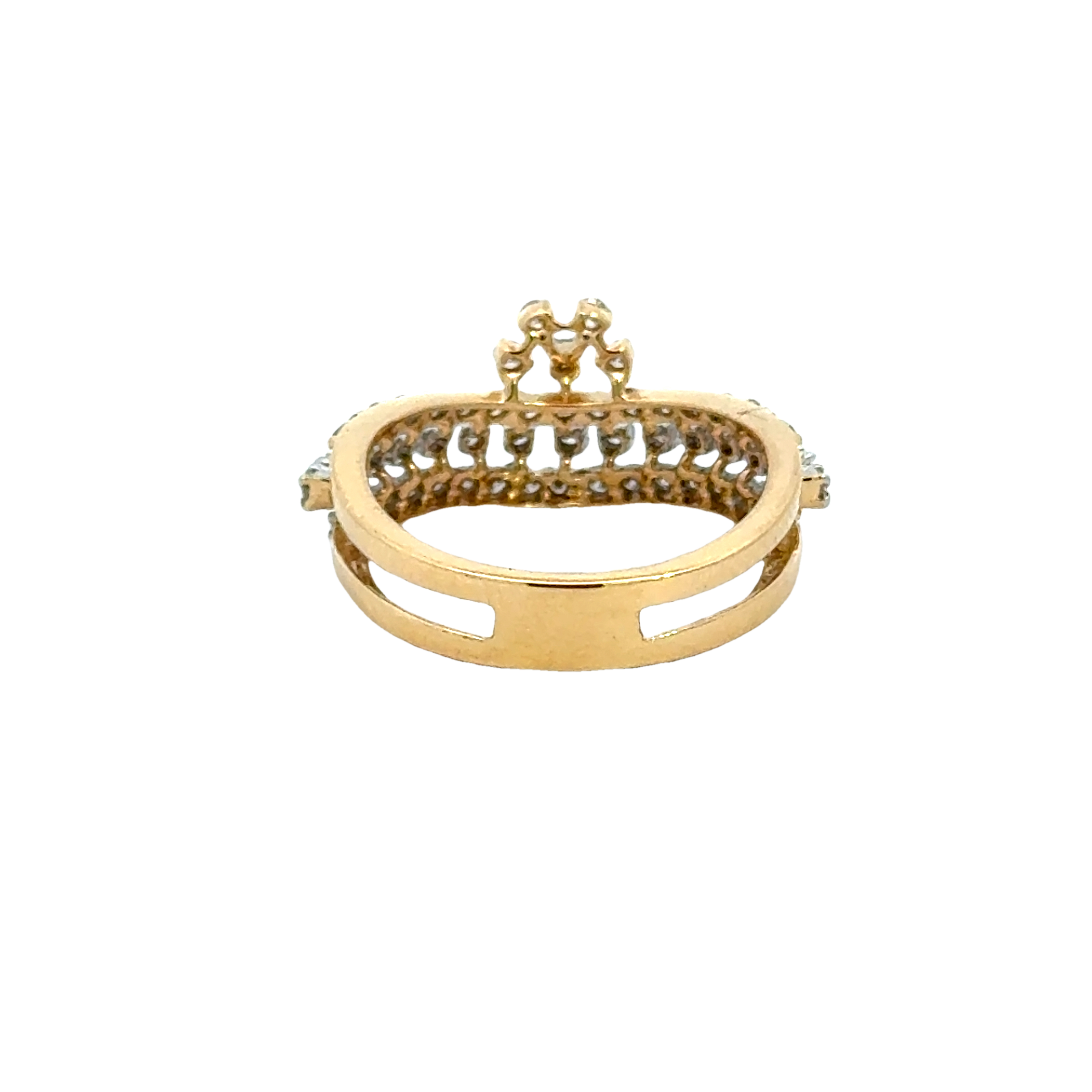 18k Yellow Gold and Diamond Fancy Ring in size 5 and total gold weight of 2.87g