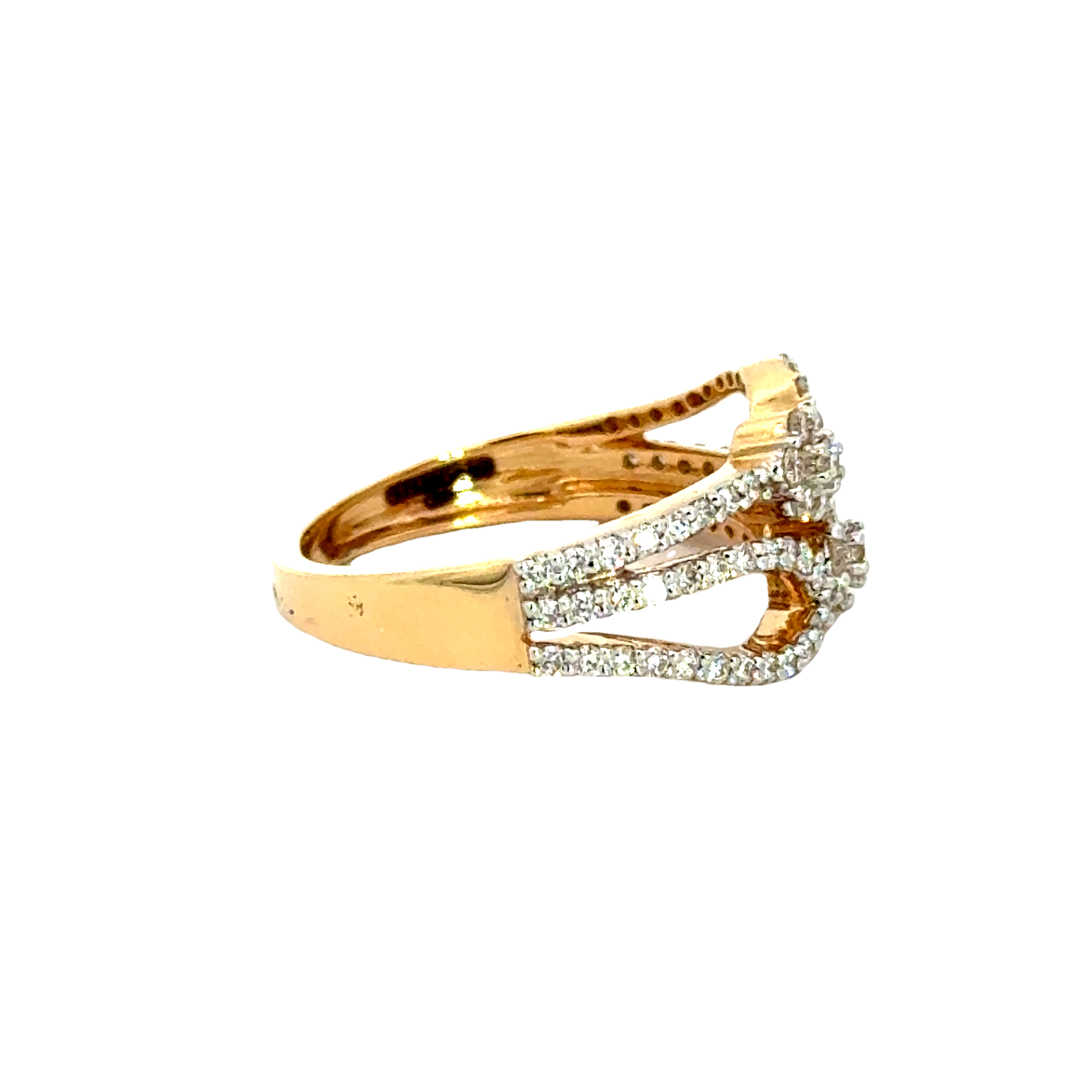 18k Yellow Gold and Diamond Fancy Ring in size 5.5 and total gold weight of 3.68g