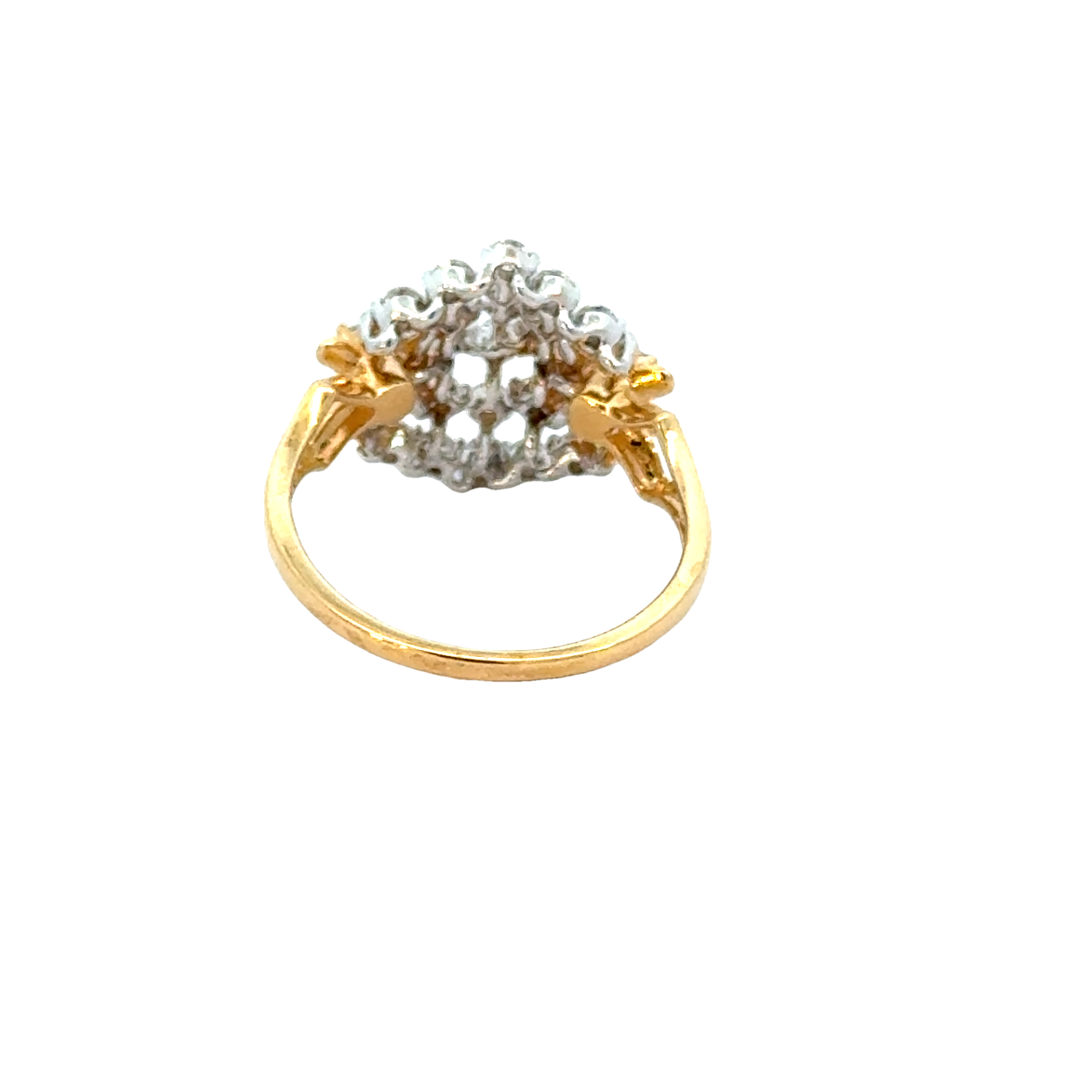 18k Yellow Gold and Diamond Fancy Ring in size 5.5 and total gold weight of 3.1g