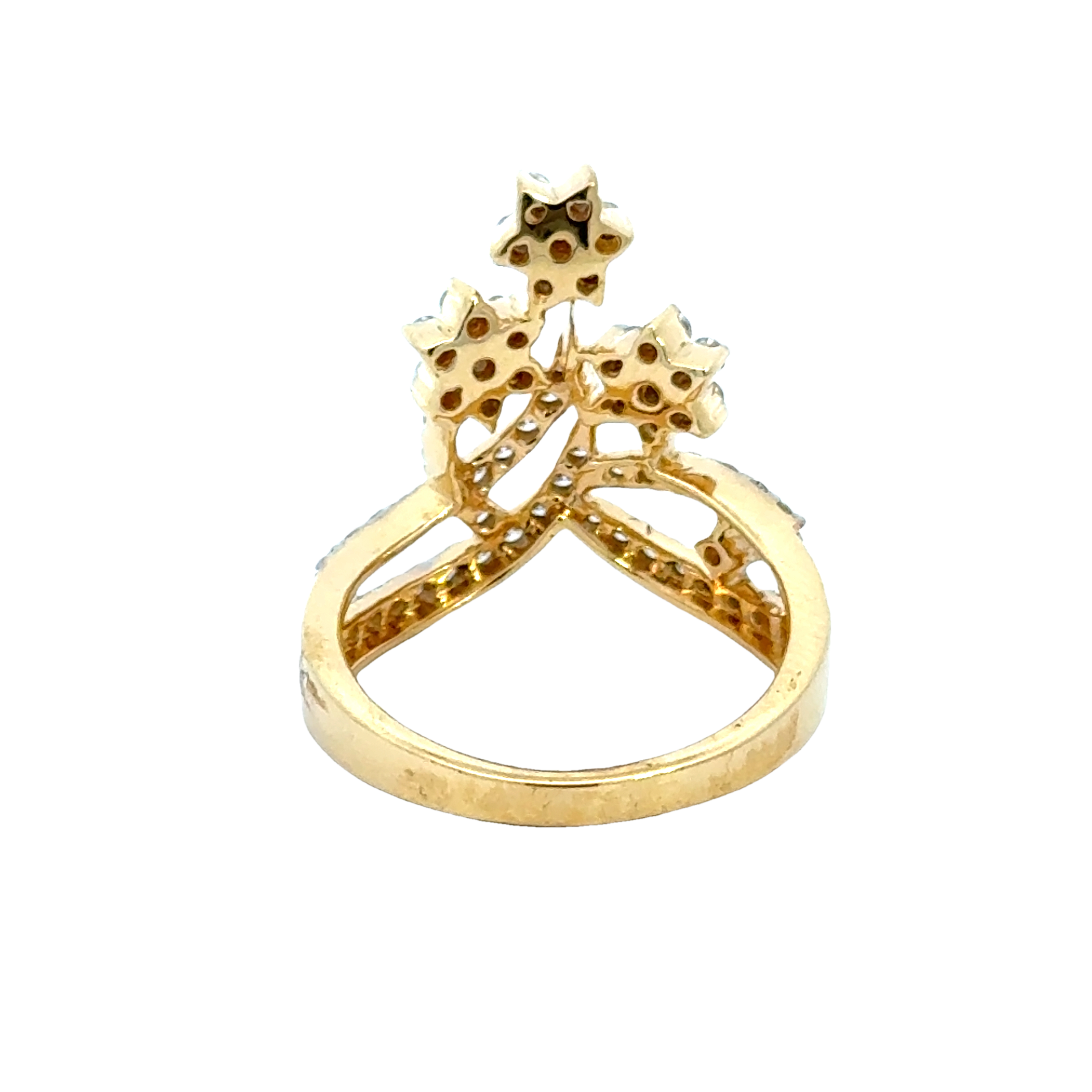 18k Yellow Gold and Diamond Fancy Ring in size 5.5 and total gold weight of 4.73g