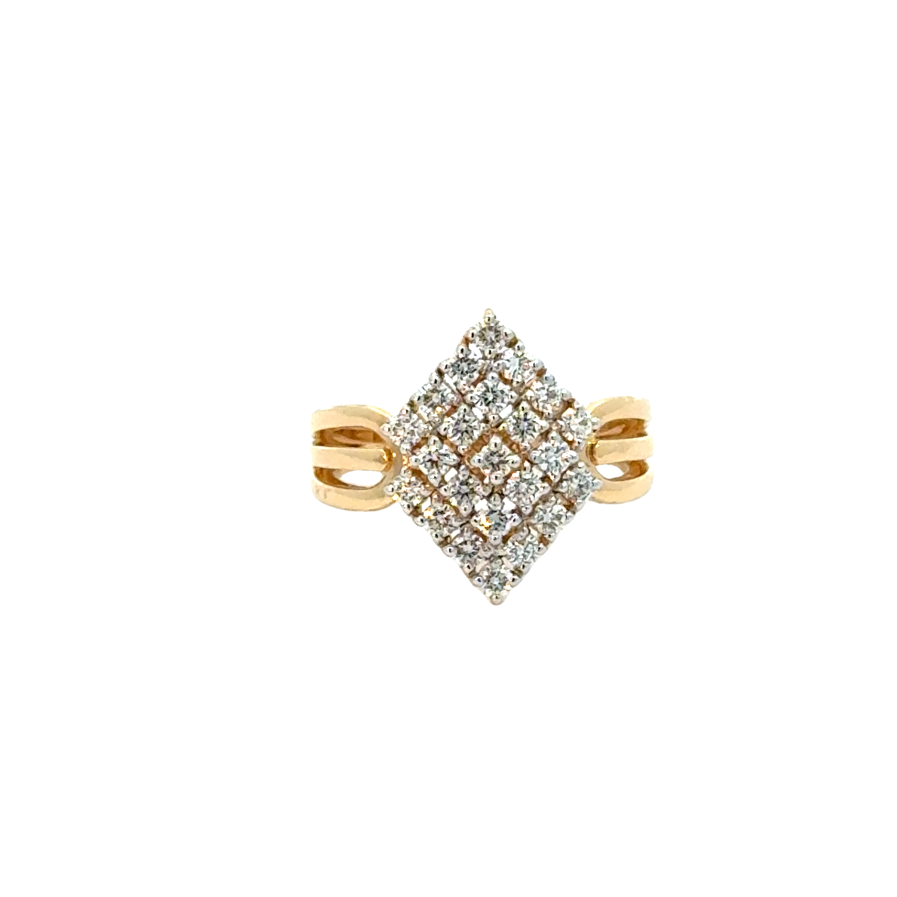 18k Yellow Gold and Diamond Fancy Ring in size 5 and total gold weight of 4.31g