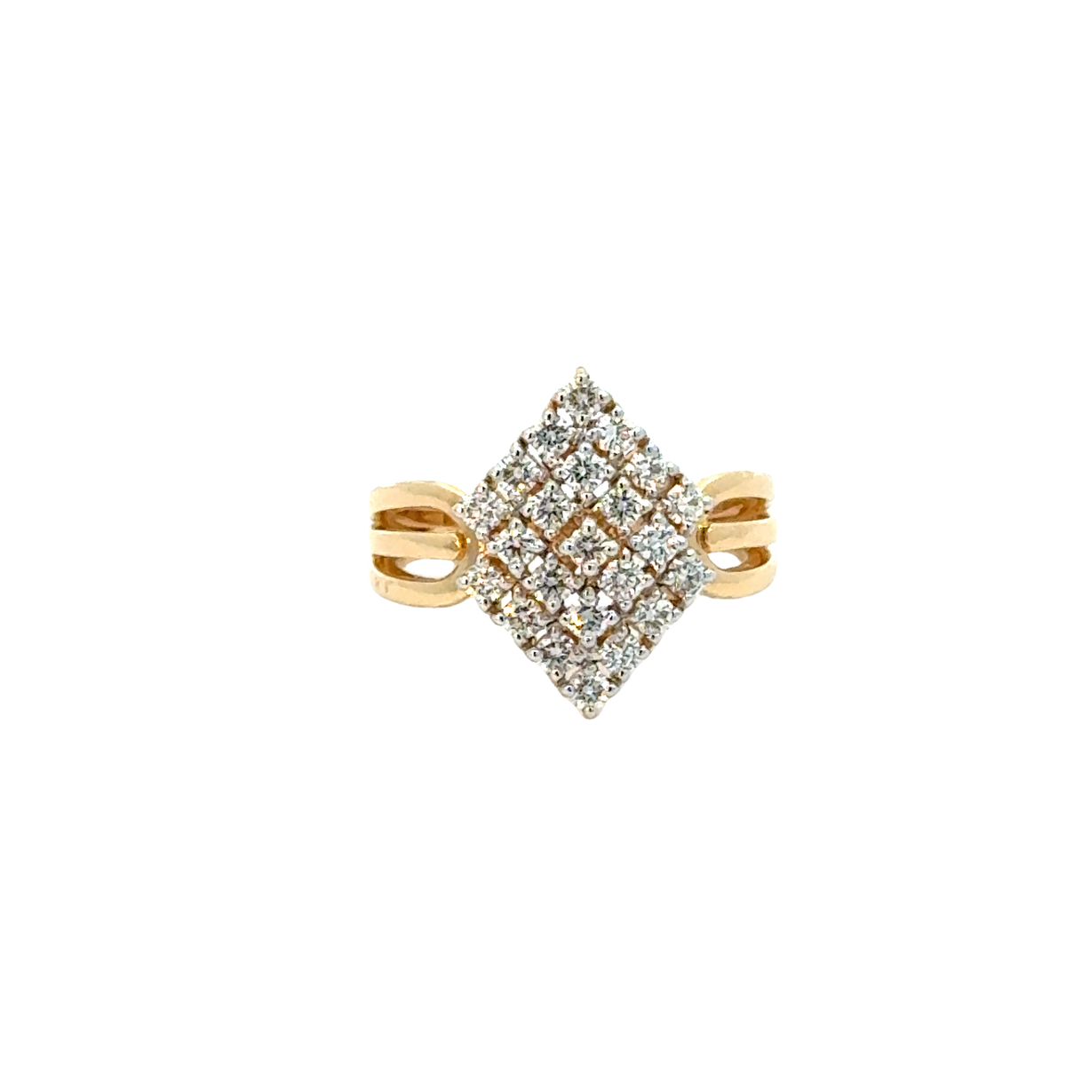 18k Yellow Gold and Diamond Fancy Ring in size 5 and total gold weight of 4.31g