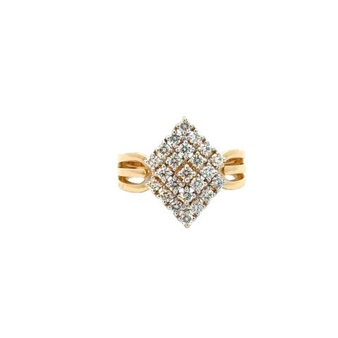 18k Yellow Gold and Diamond Fancy Ring in size 5 and total gold weight of 4.31g