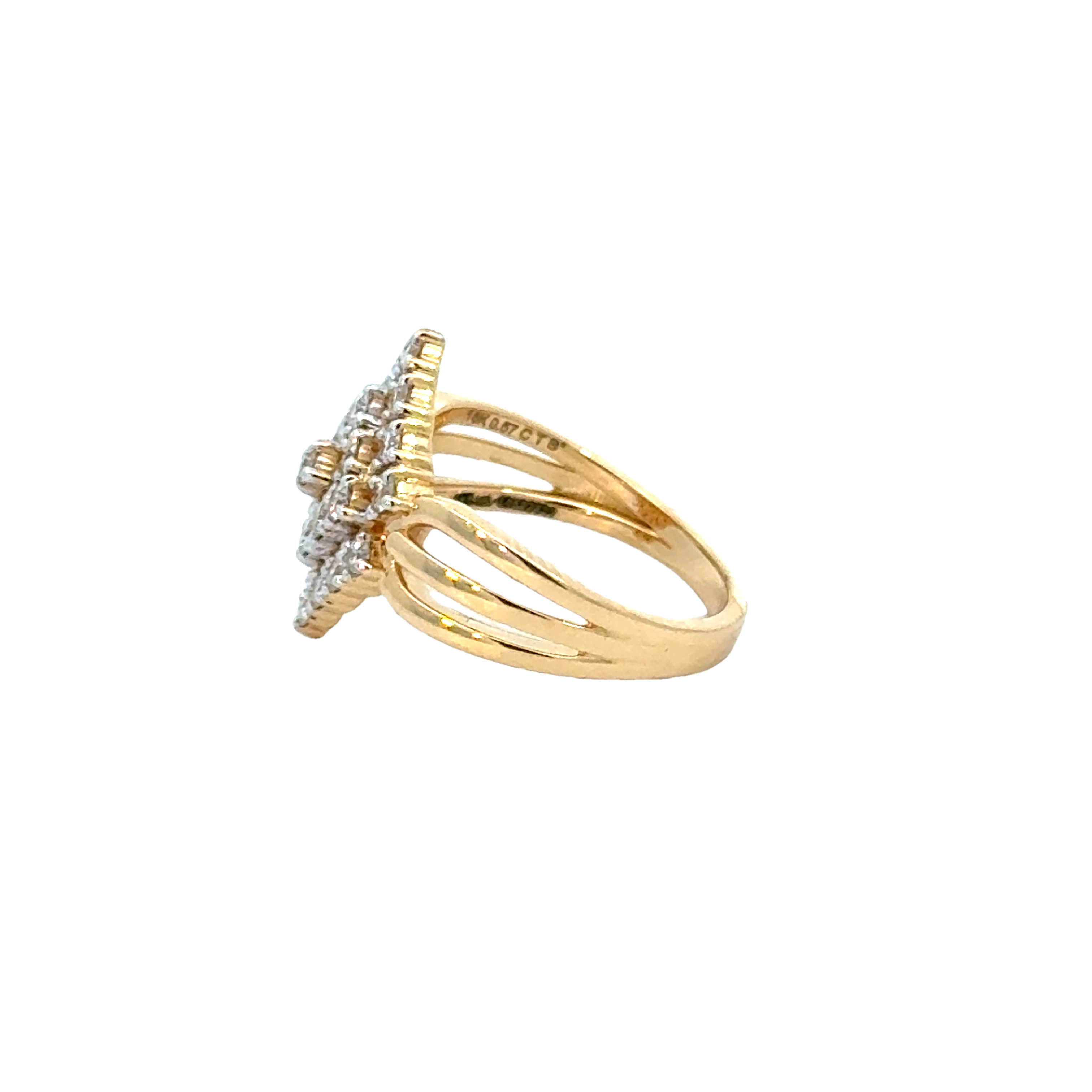 18k Yellow Gold and Diamond Fancy Ring in size 5 and total gold weight of 4.31g