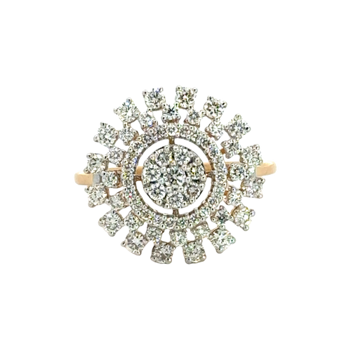 18k Yellow Gold and Diamond Sunflower Fancy Ring in size 5.5 and total gold weight of 4.52g