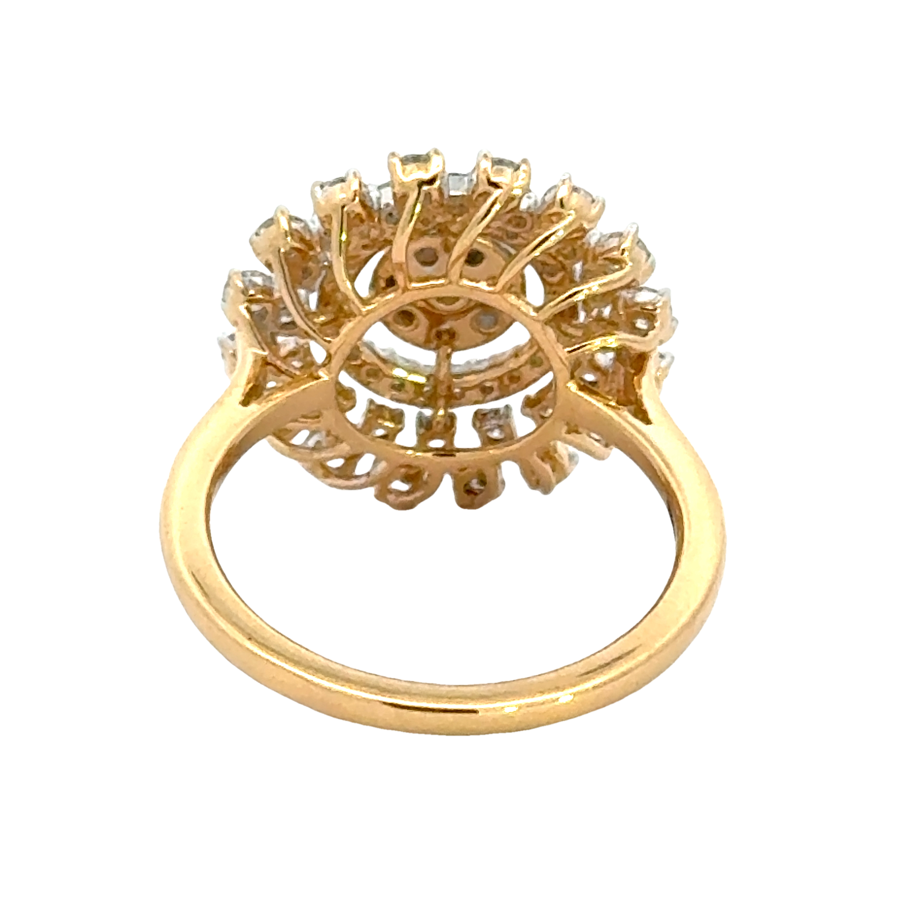 18k Yellow Gold and Diamond Sunflower Fancy Ring in size 5.5 and total gold weight of 4.52g