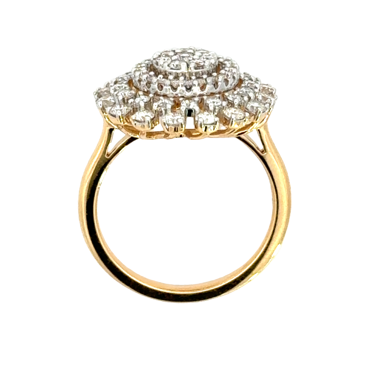 18k Yellow Gold and Diamond Sunflower Fancy Ring in size 5.5 and total gold weight of 4.52g