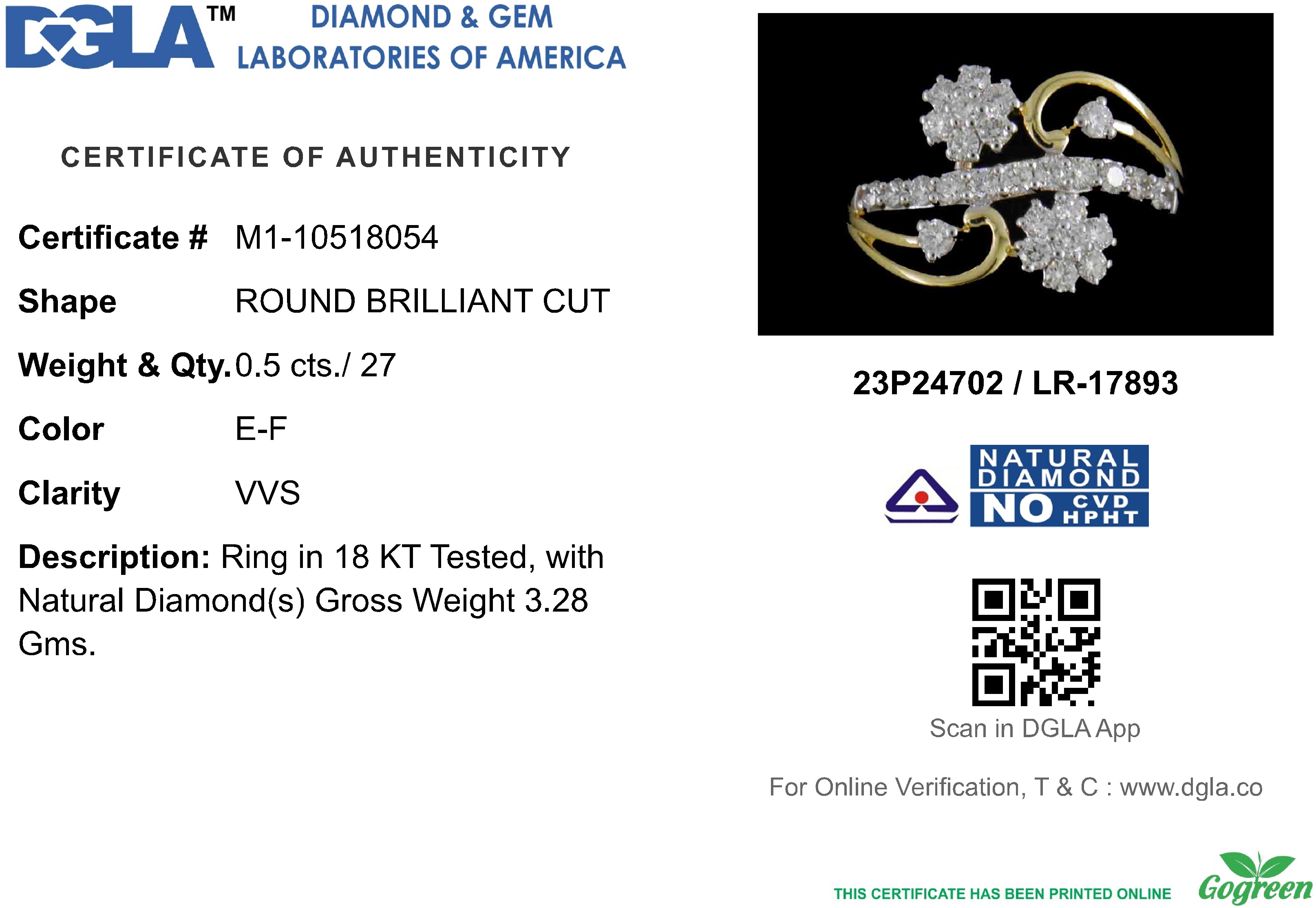 18k Yellow Gold and Diamond Flower Fancy Ring in size 5.5 and total gold weight of 3.28g