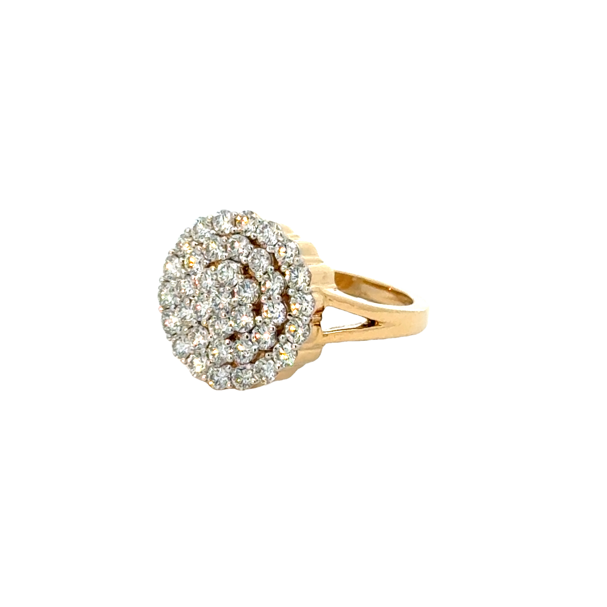 18k Yellow Gold and Diamond Fancy Ring in size 5.5 and total gold weight of 3.62g