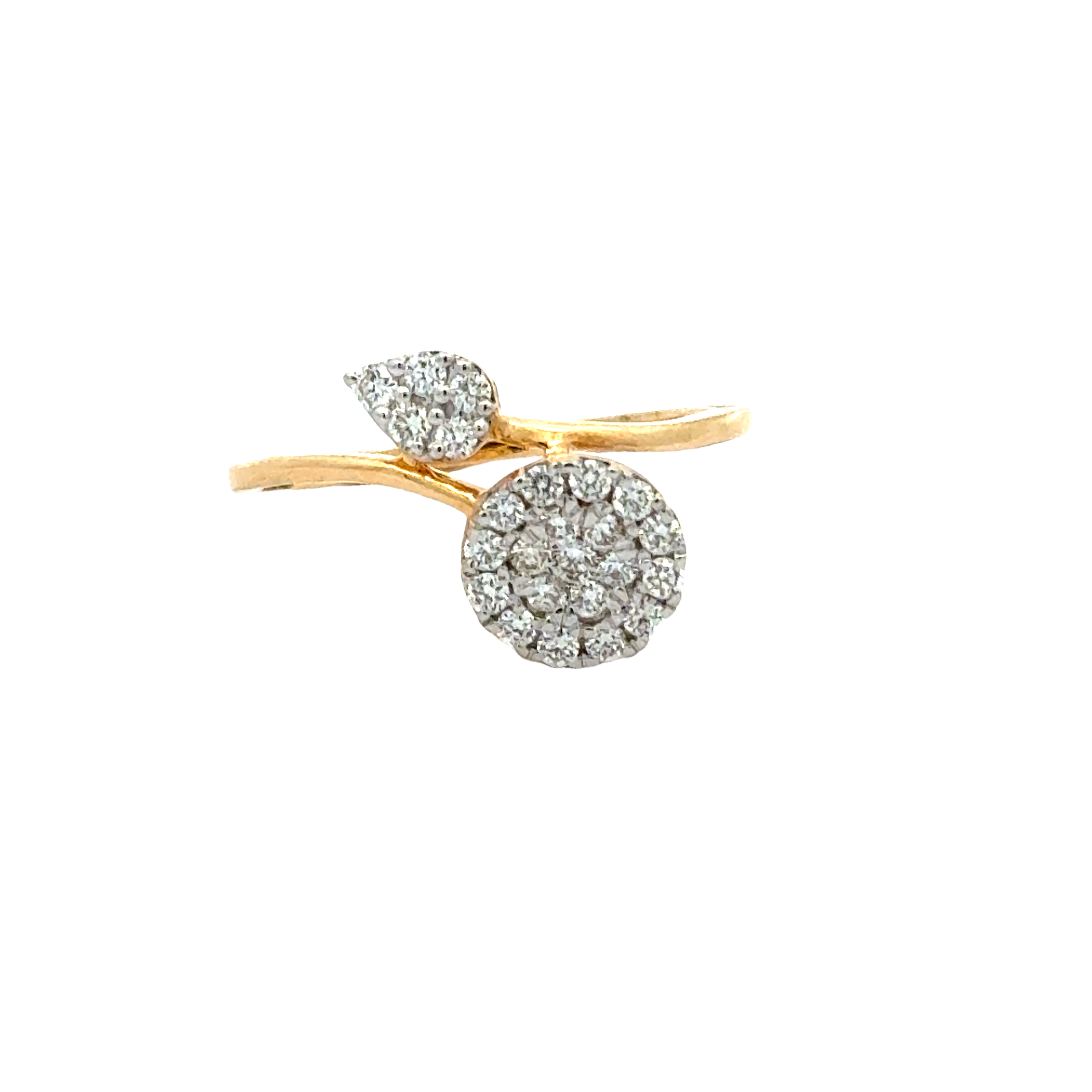 18k Yellow Gold and Diamond Fancy Ring in size 5.5 and total gold weight of 1.78g