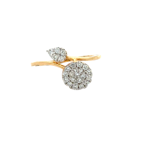 18k Yellow Gold and Diamond Fancy Ring in size 5.5 and total gold weight of 1.78g