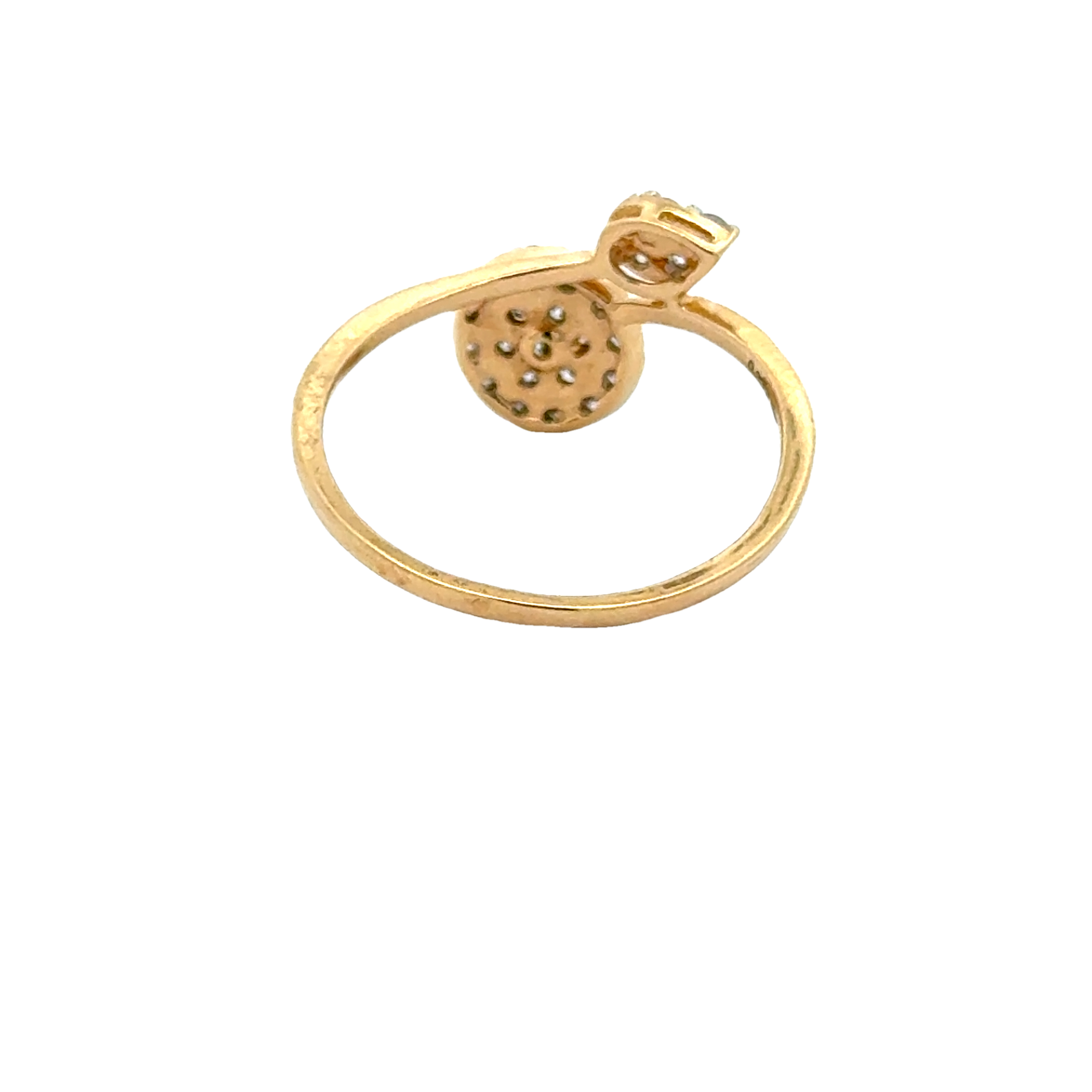 18k Yellow Gold and Diamond Fancy Ring in size 5.5 and total gold weight of 1.78g